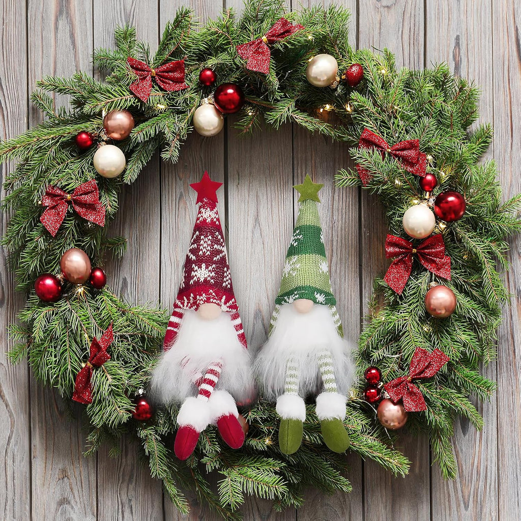 WEMEMORN Gnome Christmas Decorations Set of 6, Lighted Christmas Gnome Ornaments, Swedish Tomte Xmas Gnomes Plush Doll, Scandinavian Santa Christmas Ornaments Indoor Home Tree Tabletop Decoration