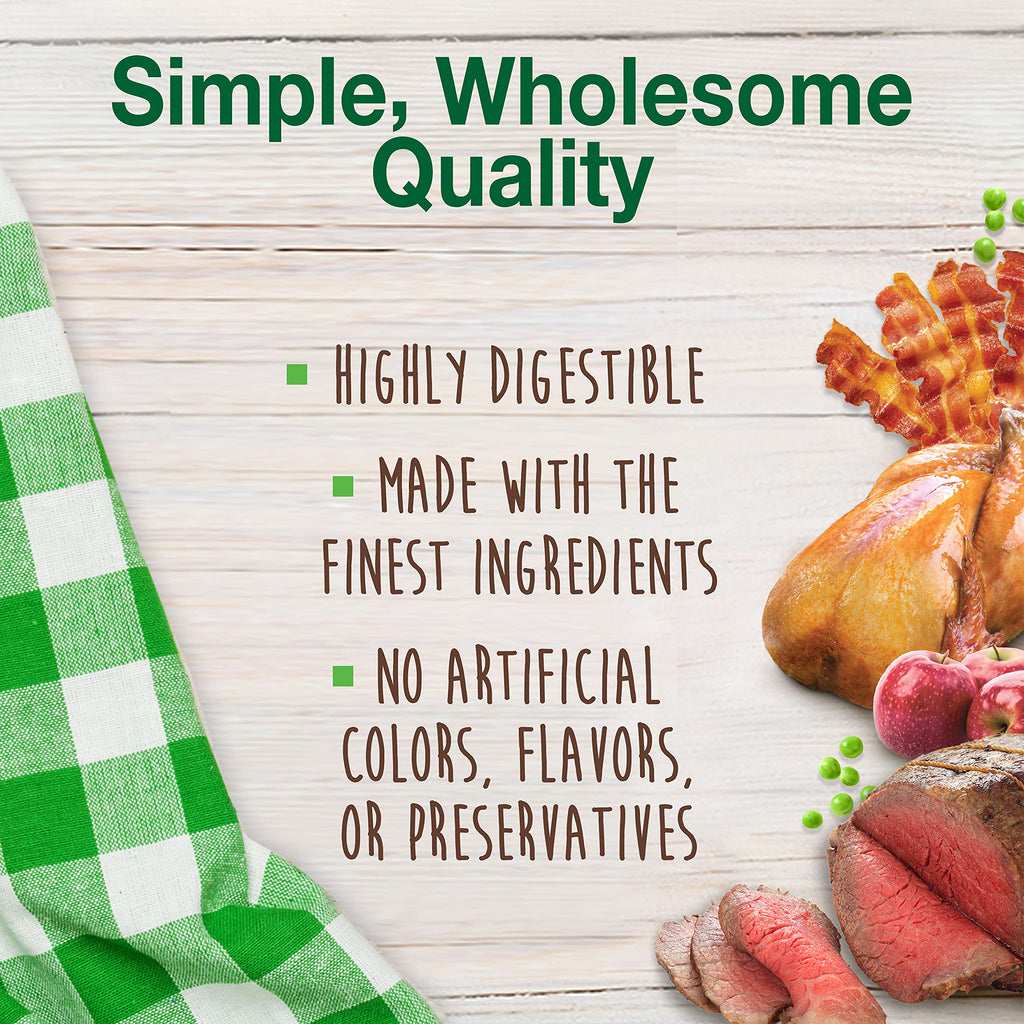 Nylabone Healthy Edibles Natural Puppy Chews Long Lasting Treats for Puppies, Roast Beef/Apple/Bacon Dog Treats, X-Small/Petite (3 Count)