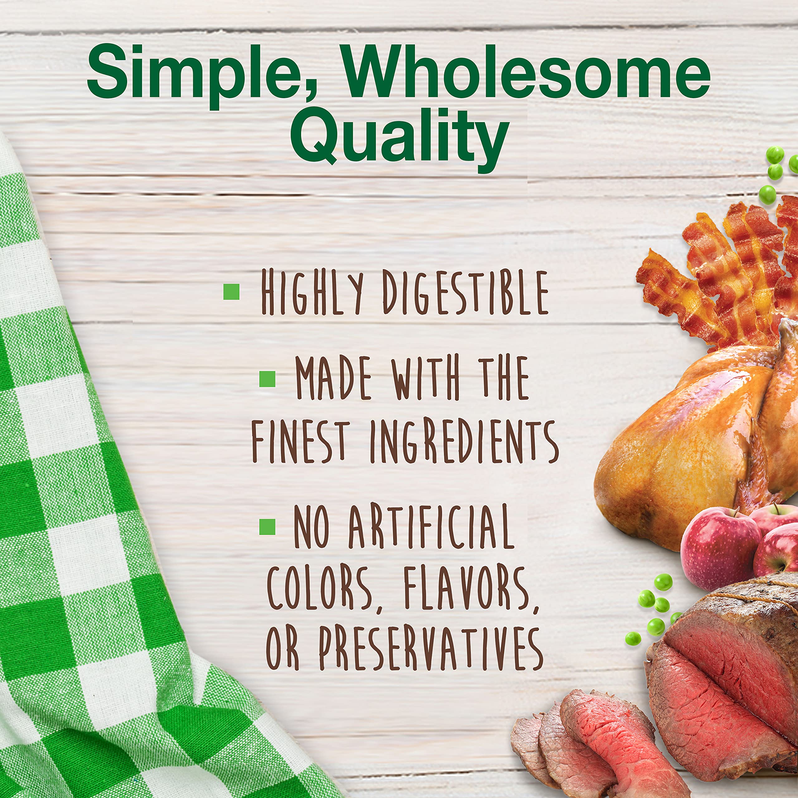 Nylabone Healthy Edibles Natural Puppy Chews Long Lasting Treats for Puppies, Roast Beef/Apple/Bacon Dog Treats, X-Small/Petite (3 Count)