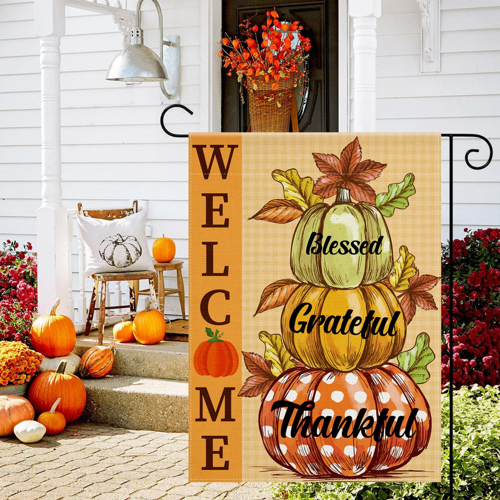 4th of July Decorations - Patriotic Stars Welcome Garden Flag | Double Sided Fourth of July Accessories Patriotic Banner | 250 Anniversary USA Merchandise for Garden Yard Porch Patio Lawn Outdoor Outside Decor
