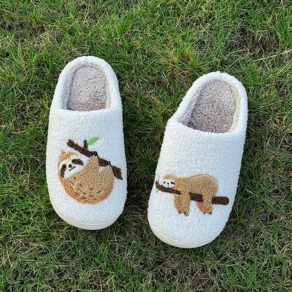 Cute Animal Slippers for Women Men Winter Fluffy Warm House Slippers Soft Plush Indoor outdoor Shoes