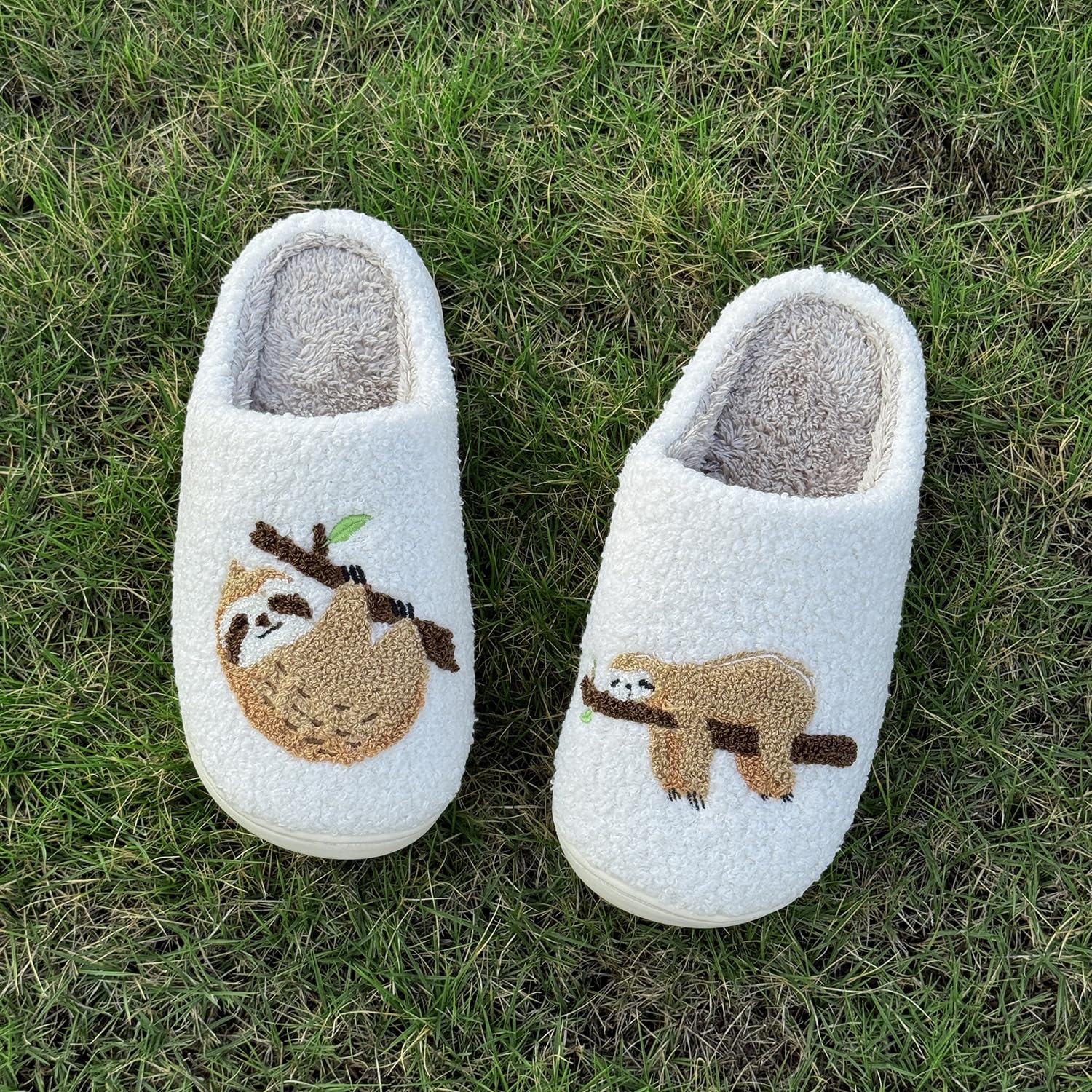 Cute Animal Slippers for Women Men Winter Fluffy Warm House Slippers Soft Plush Indoor outdoor Shoes