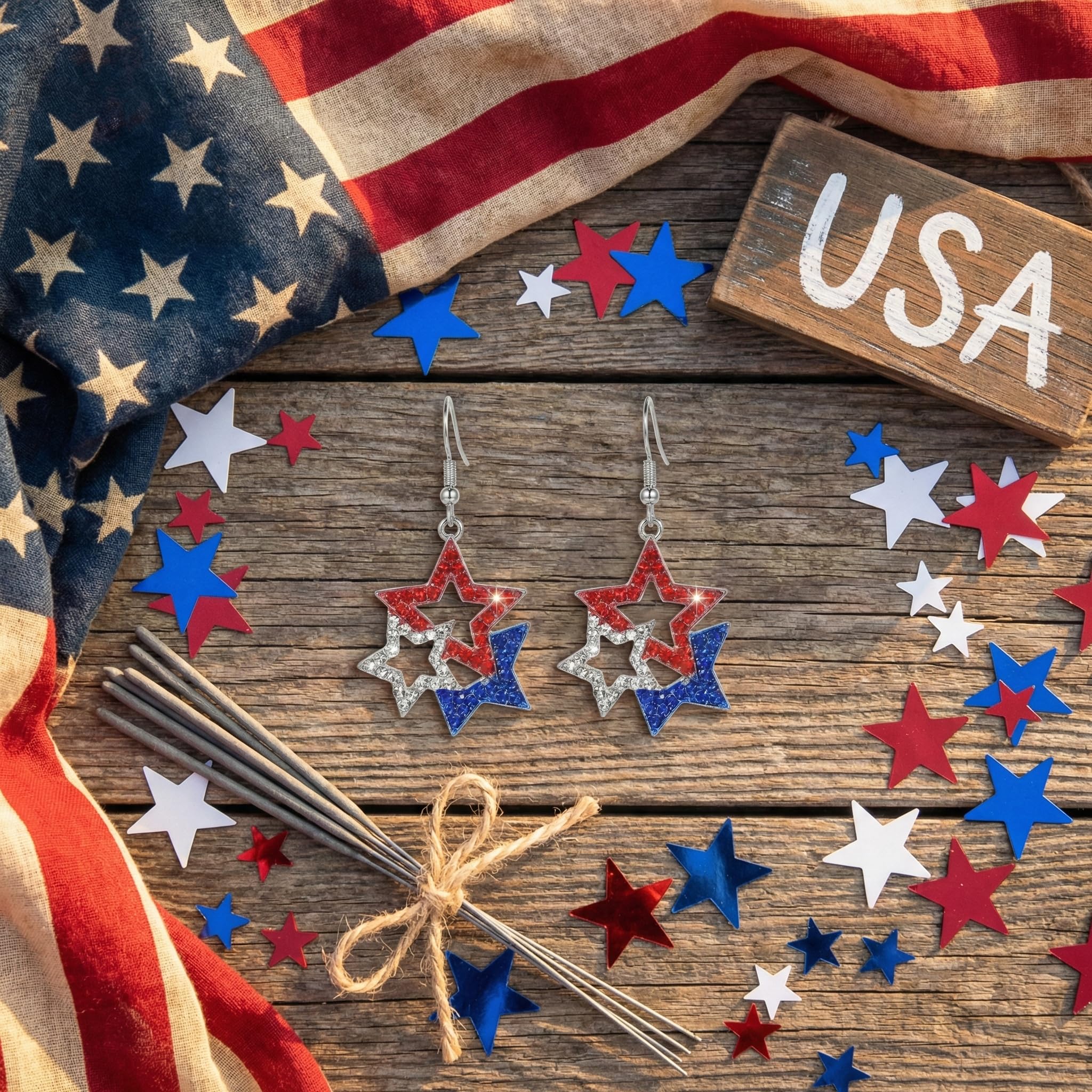 Halloween, Christmas, 4th of July Patriotic Earrings, Holiday Earrings Independence Day Stud Dangle Drop Earrings Hook Fashion Jewelry Gift for Women