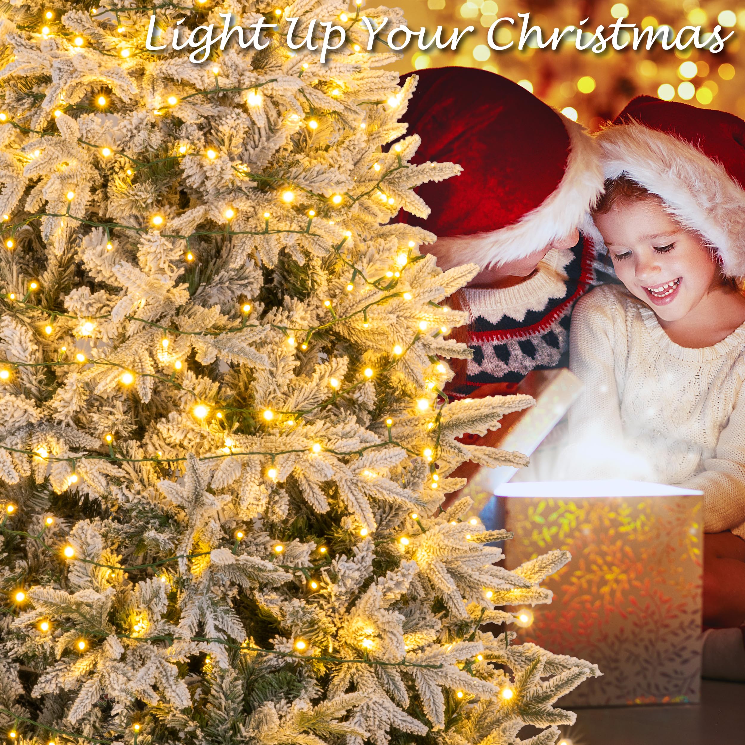 Sunnyglade 4ft Artificial Christmas Tree with 240 LED Lights (Not pre-lit), Xmas Tree Full Tree with 300 Branch Tips & 11 Modes Light, RGB & Warm White Light, Foldable Stand for Home, Party Decor