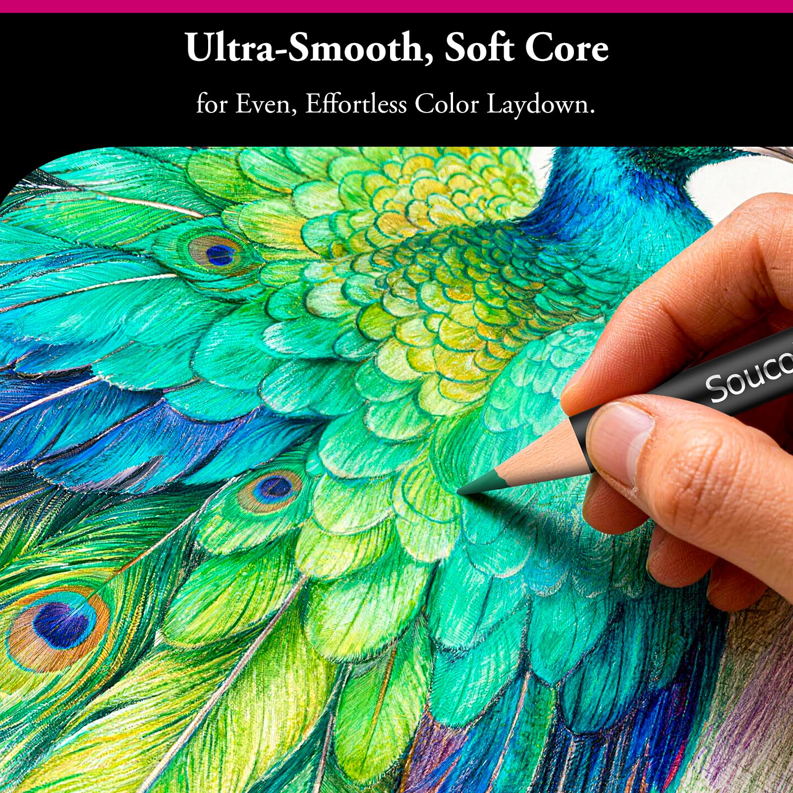 Soucolor 72-Color Colored Pencils for Adult Coloring Books, Soft Core, Back to School Supplies, Smooth Coloring Pencils for Kids Sketching, Drawing, Blending, Shading, Arts & Crafts Supplies Gift