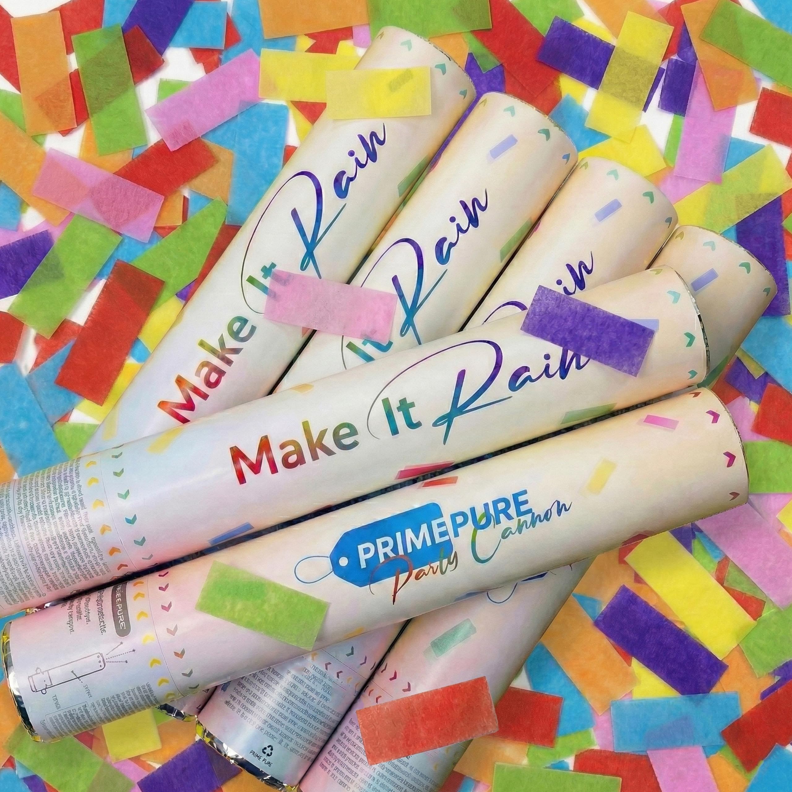 PrimePure Confetti Cannon Party Poppers - Gold Star Confetti Poppers - 2 Pack - Make It Rain Gold Glitter Stars Party Cannons Pop Gun for Birthday, Wedding, Graduation, Celebration, Events, Pranks