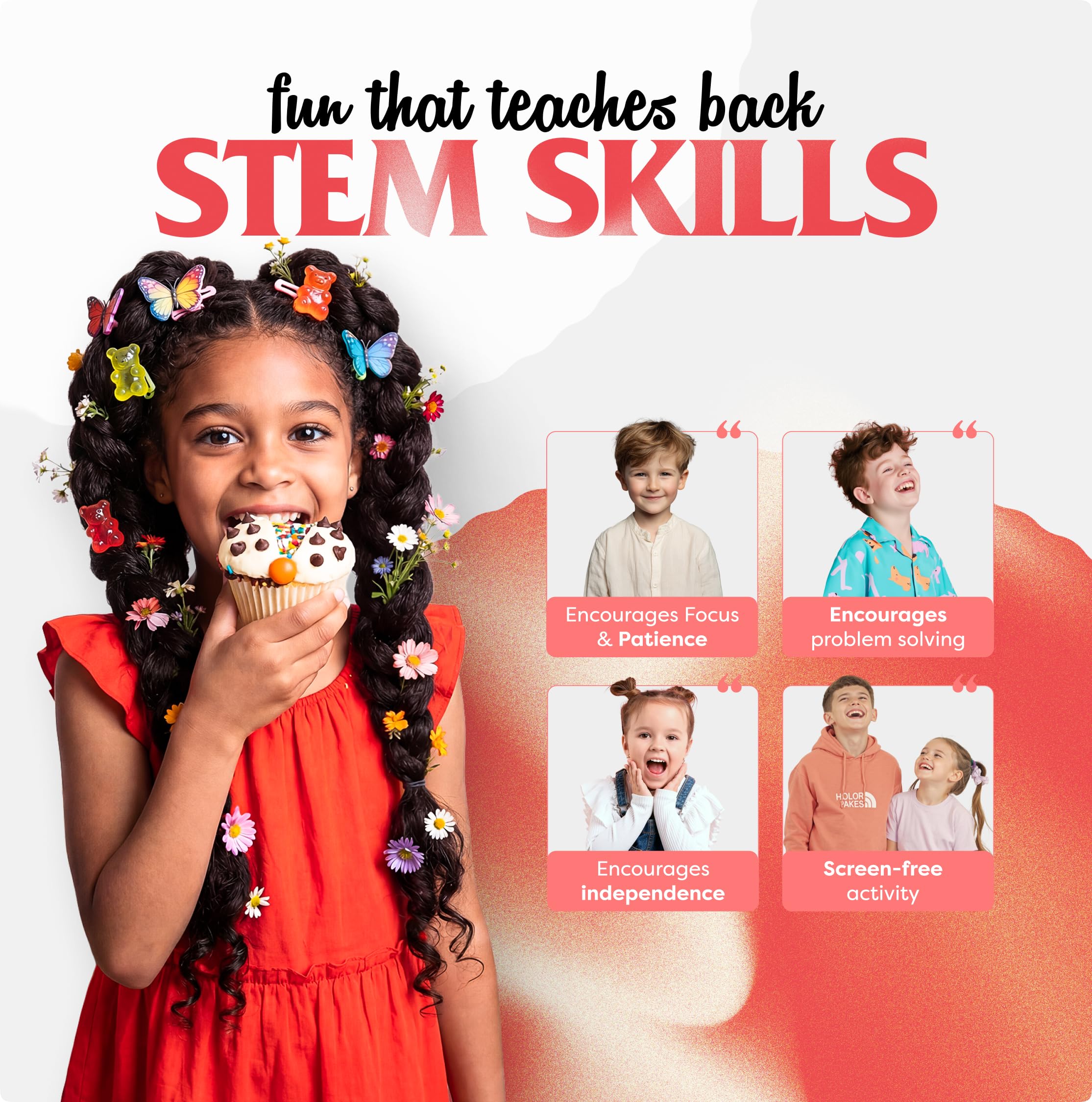 Baketivity DIY Cake Pop Baking Kit for Kids - Premeasured Ingredients, Decorating Supplies