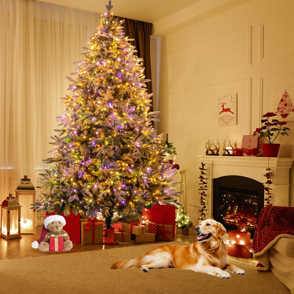 Sunnyglade 4ft Artificial Christmas Tree with 240 LED Lights (Not pre-lit), Xmas Tree Full Tree with 300 Branch Tips & 11 Modes Light, RGB & Warm White Light, Foldable Stand for Home, Party Decor