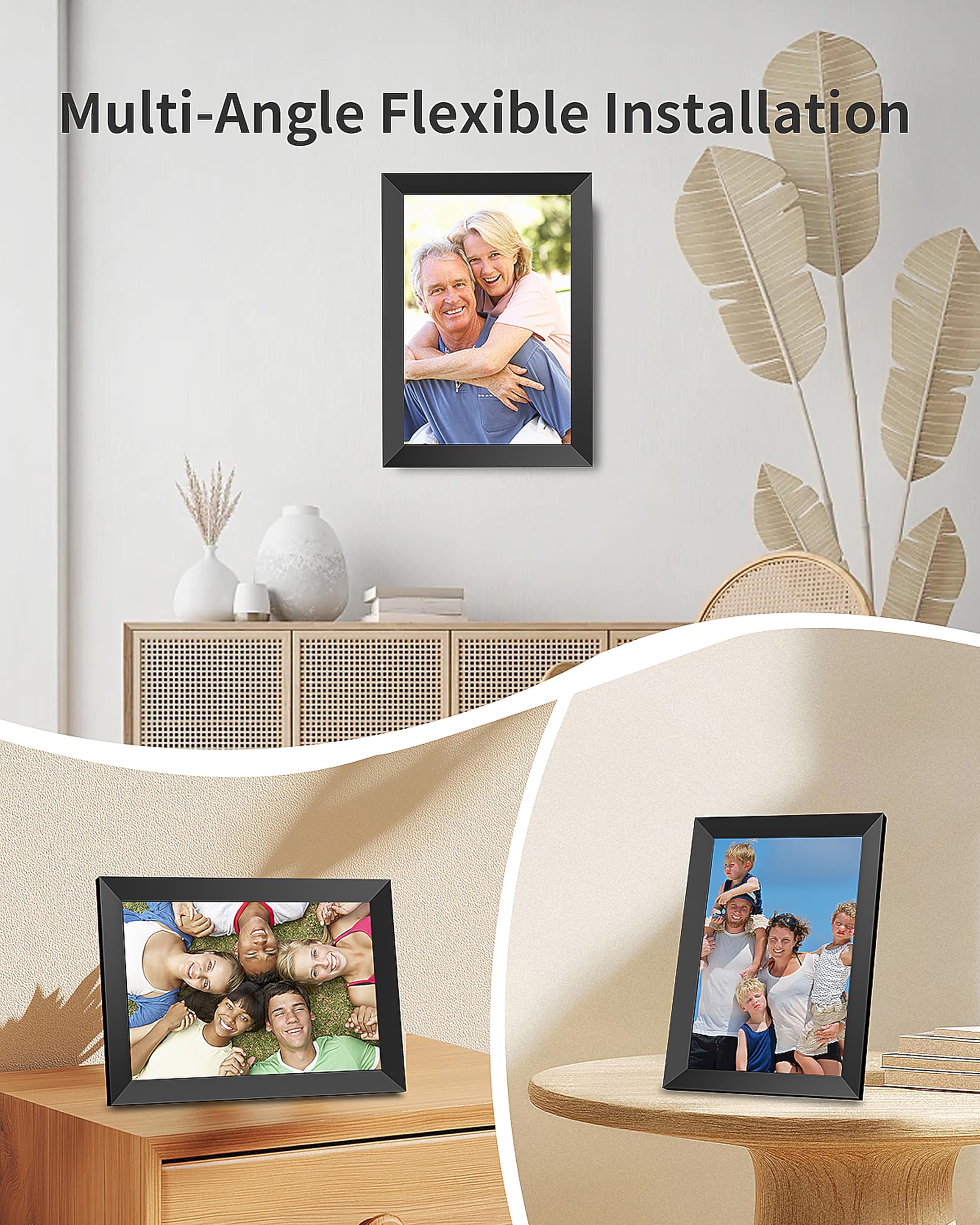 Frameo Digital Picture Frame, 10.1 Inch Smart WiFi Photo Frame with 1280x800 HD IPS Touch Screen, Auto-Rotate, Wall Mountable, Share Photos/Videos Instantly via App from Anywhere