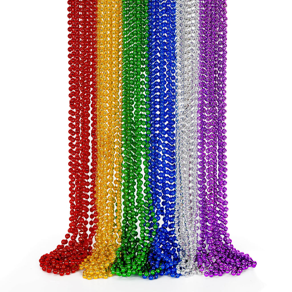 4th of July Party Favors, 12PCS 250th Anniversary Patriotic Necklaces Bulk, Fourth of July Red Blue Silver Beads Necklace, Independence Day Beads Bulk for Parade Party Celebration Favors Decorations