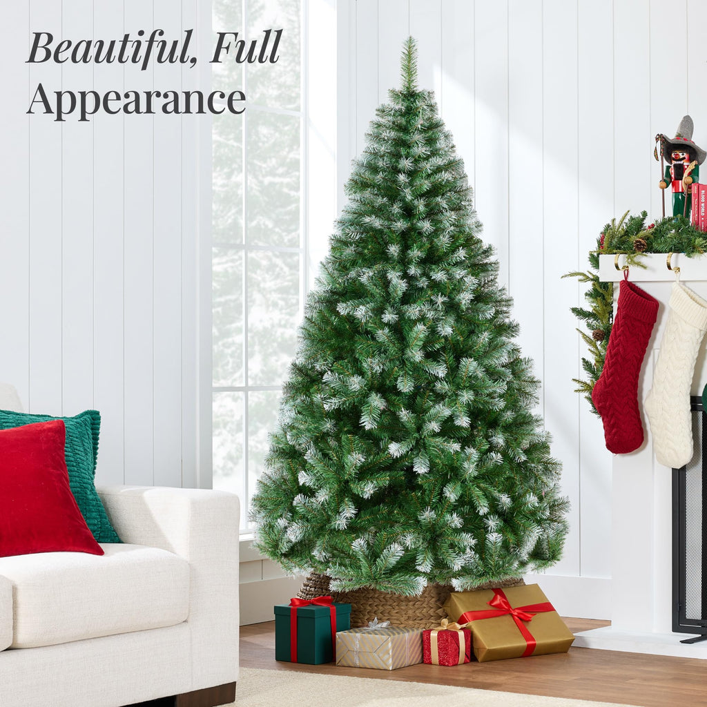 Best Choice Products Artificial Christmas Tree, 6ft Premium Unlit Hinged Design, Dense Branches Realistic Holiday Décor w/Easy Assembly, Base