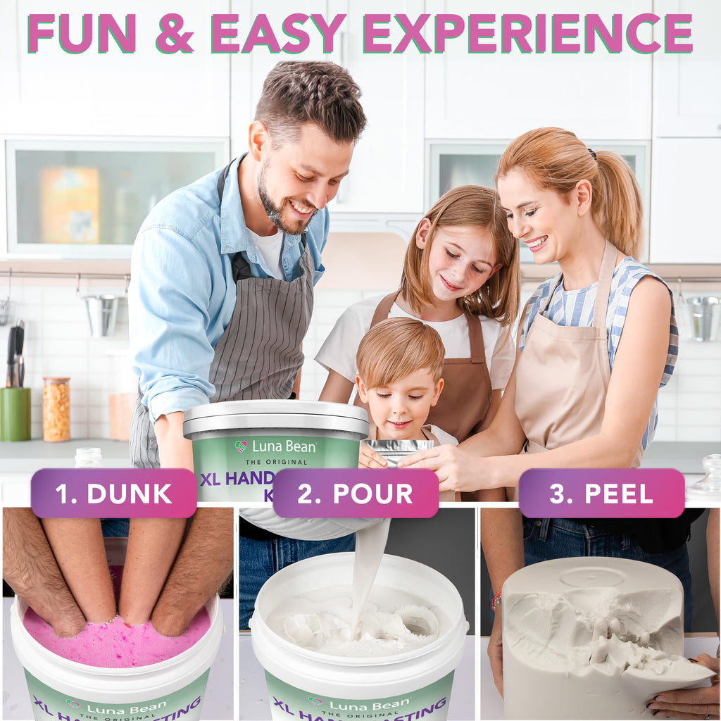 Luna Bean Hand Casting Kit – The Original Hand Mold Kit for Couples – Fathers Day Gift for Dad - Anniversary Engagement Birthday Gifts for Women Men Mom Wife Boyfriend Girlfriend Wedding Bridal Shower