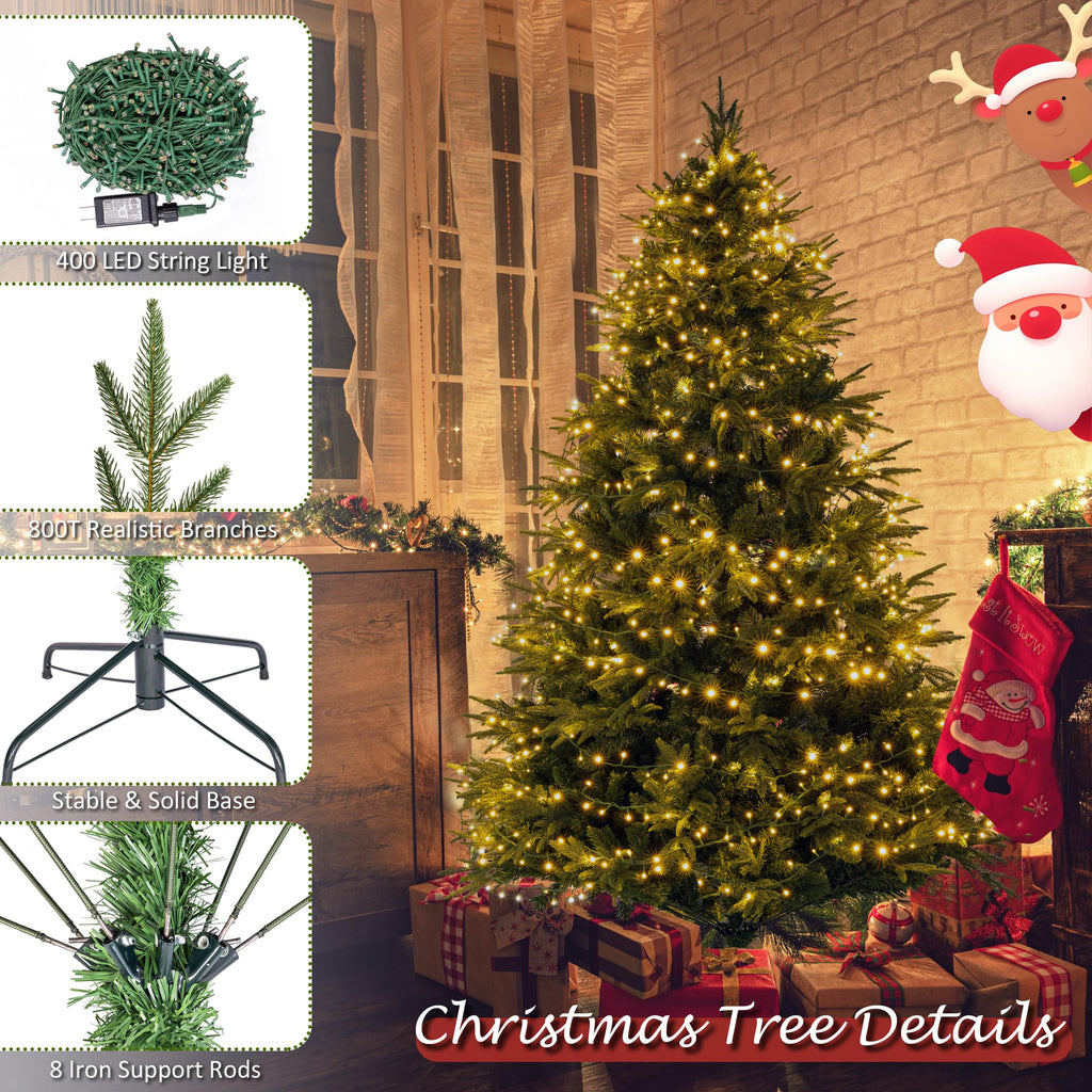 Sunnyglade 4ft Artificial Christmas Tree with 240 LED Lights (Not pre-lit), Xmas Tree Full Tree with 300 Branch Tips & 11 Modes Light, RGB & Warm White Light, Foldable Stand for Home, Party Decor