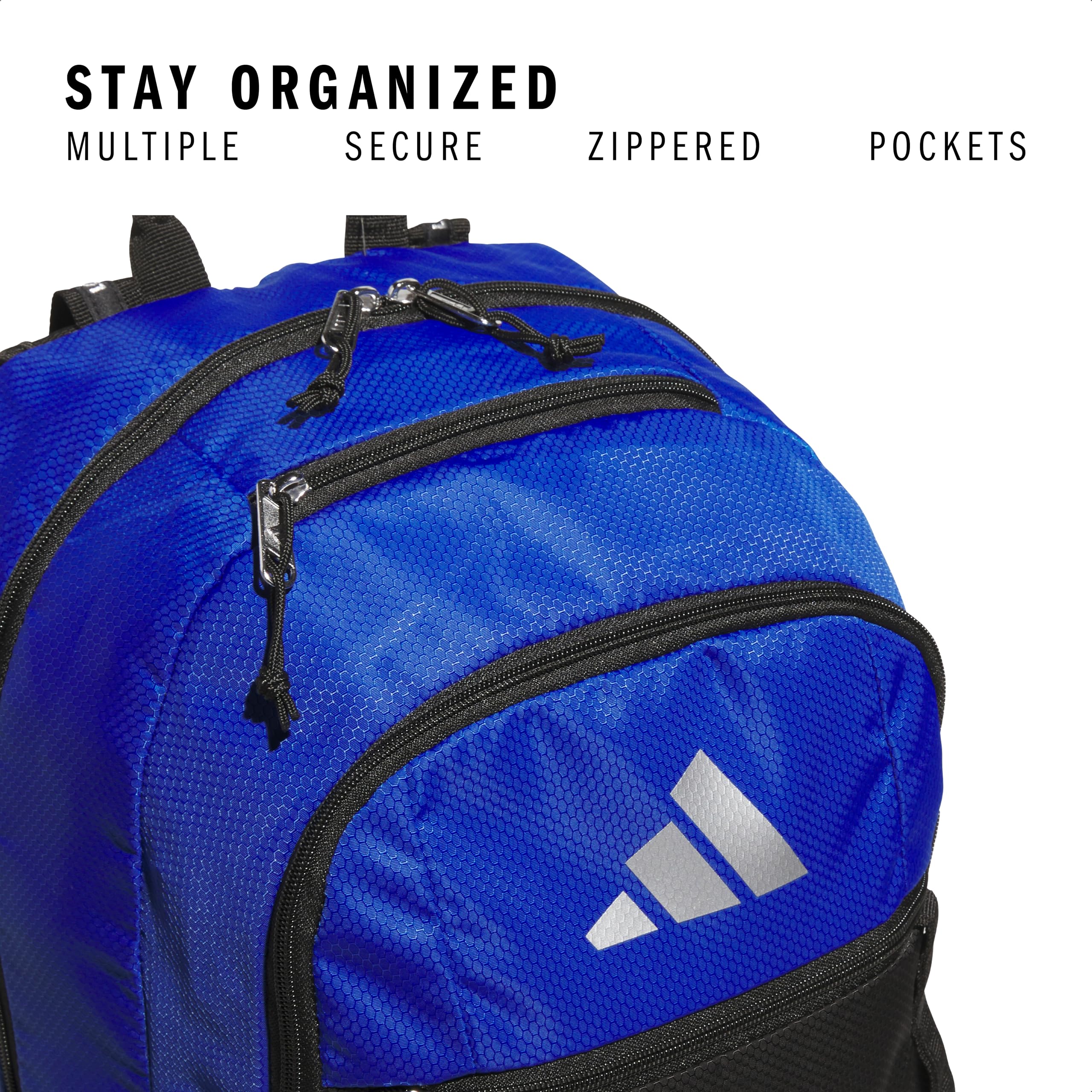 adidas Excel 7 School Backpack for Laptop, Gym and Travel, 34L, Twill White/Black/7.5, OSFA
