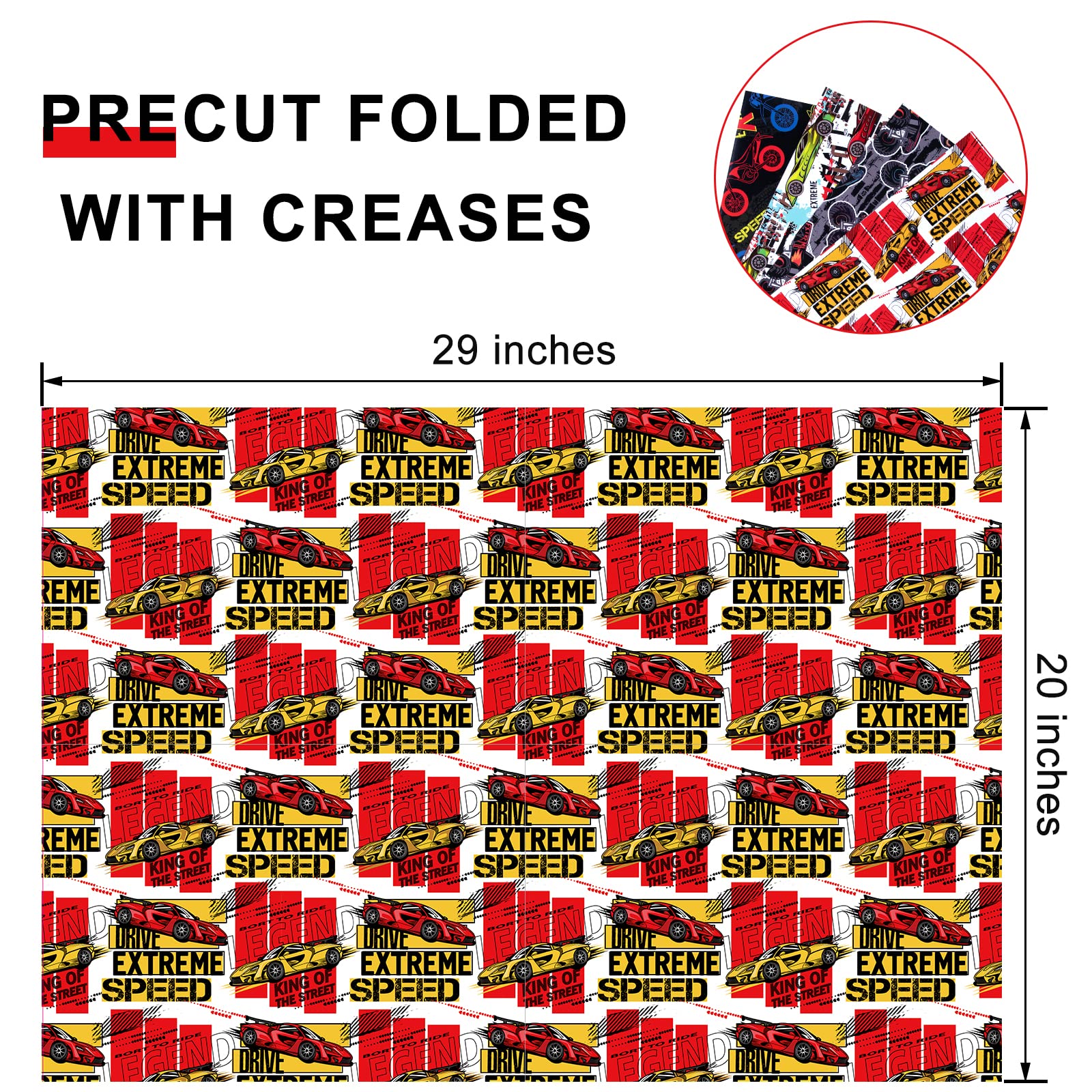 Christmas Wrapping Paper Folded for Kids Boys Girls Man Women Gift's. Papercraft Snowmen, Candy Canes, Tree, Socks, Snowflakes, Happy New Year Bulk of 12 Sheets 20"x 29" Folded