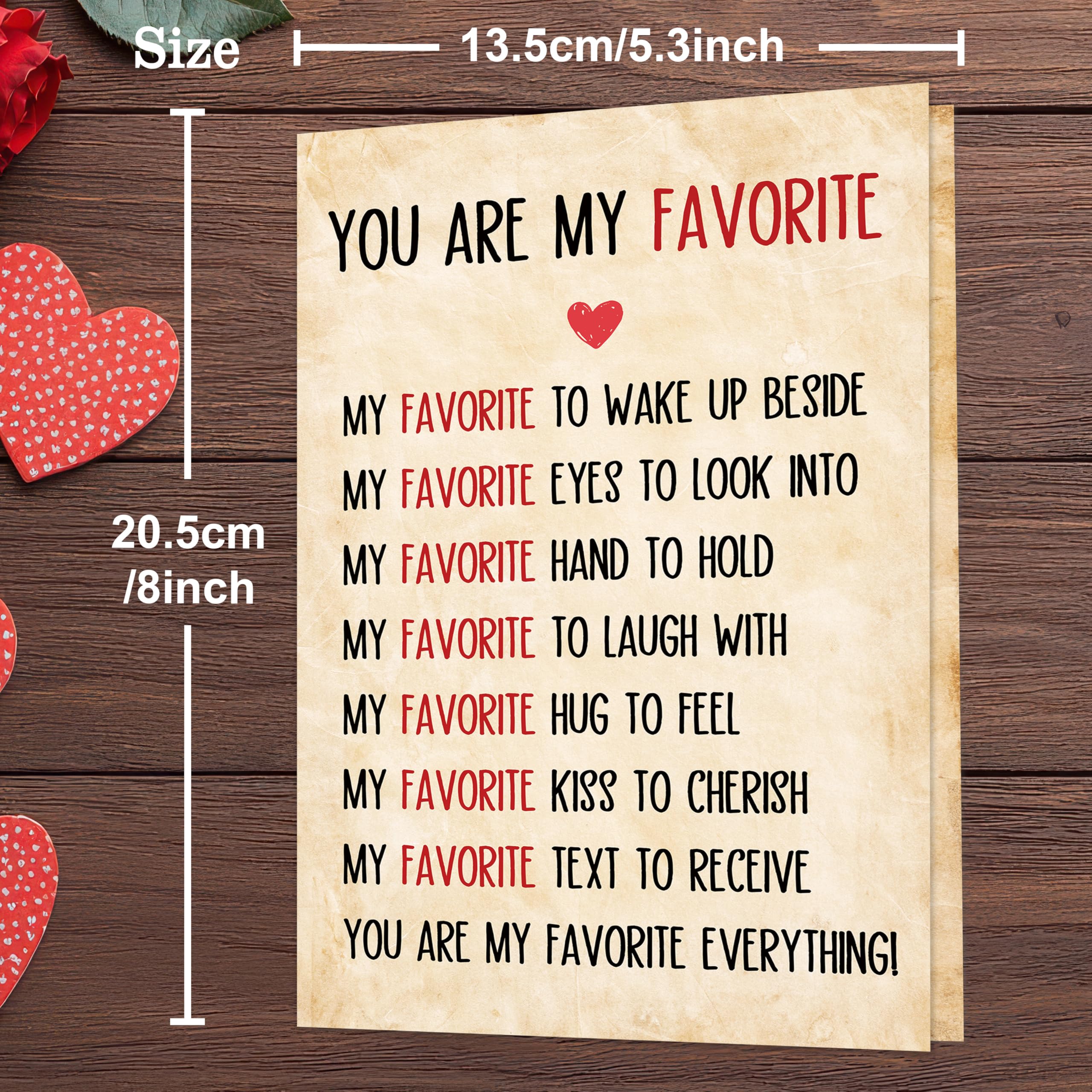 IDU Valentines Day Card,Valentines Day Cards Gifts for Him Her,Valentines Day Card for Husband Wife Boyfriend Girlfriend Fiance Fiancee Men Women - You Are My Favorite Love Note