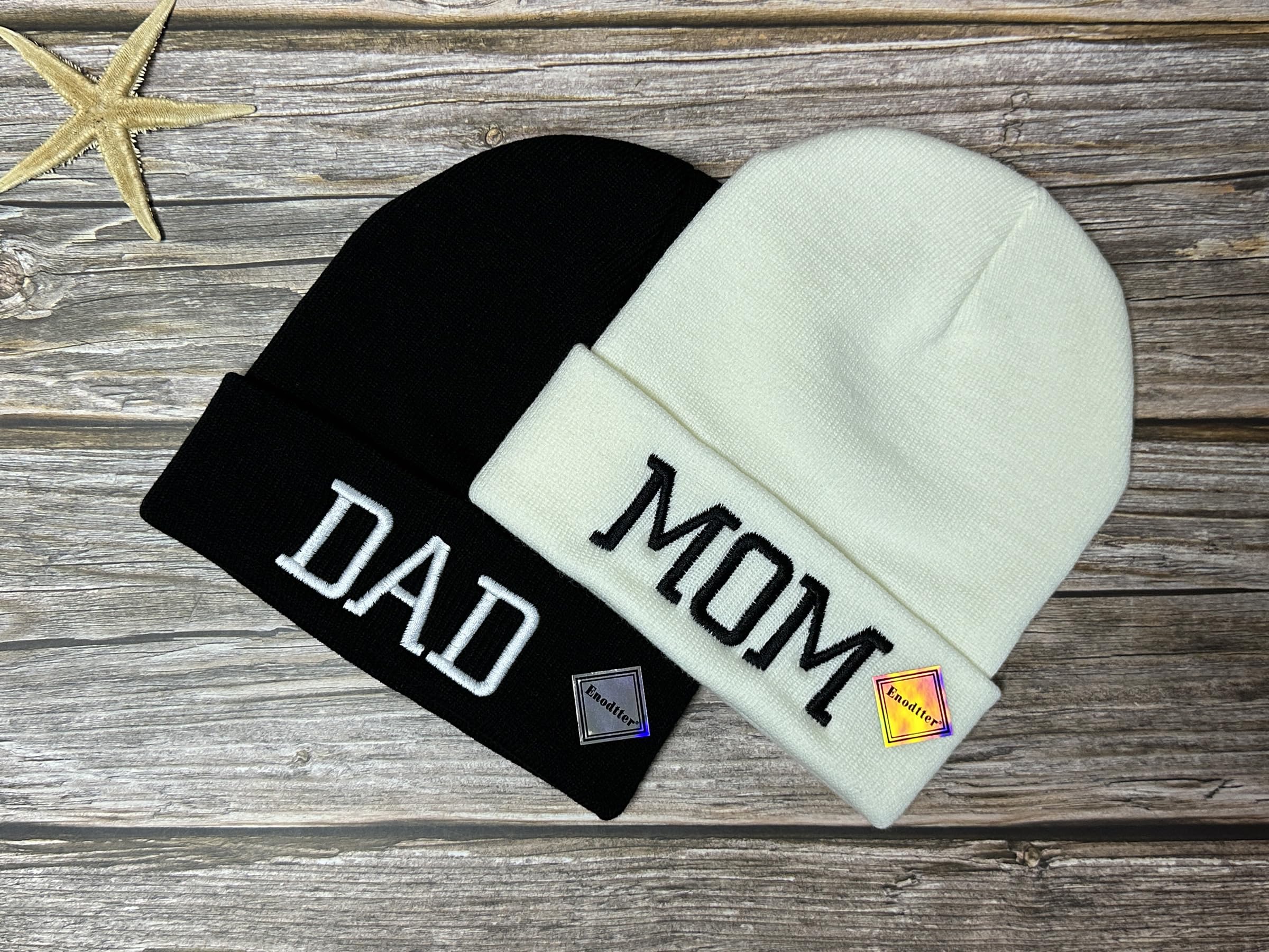 Mr Mrs Grandpa Grandma Dad Mom Hubby Wifey Beanie Hats