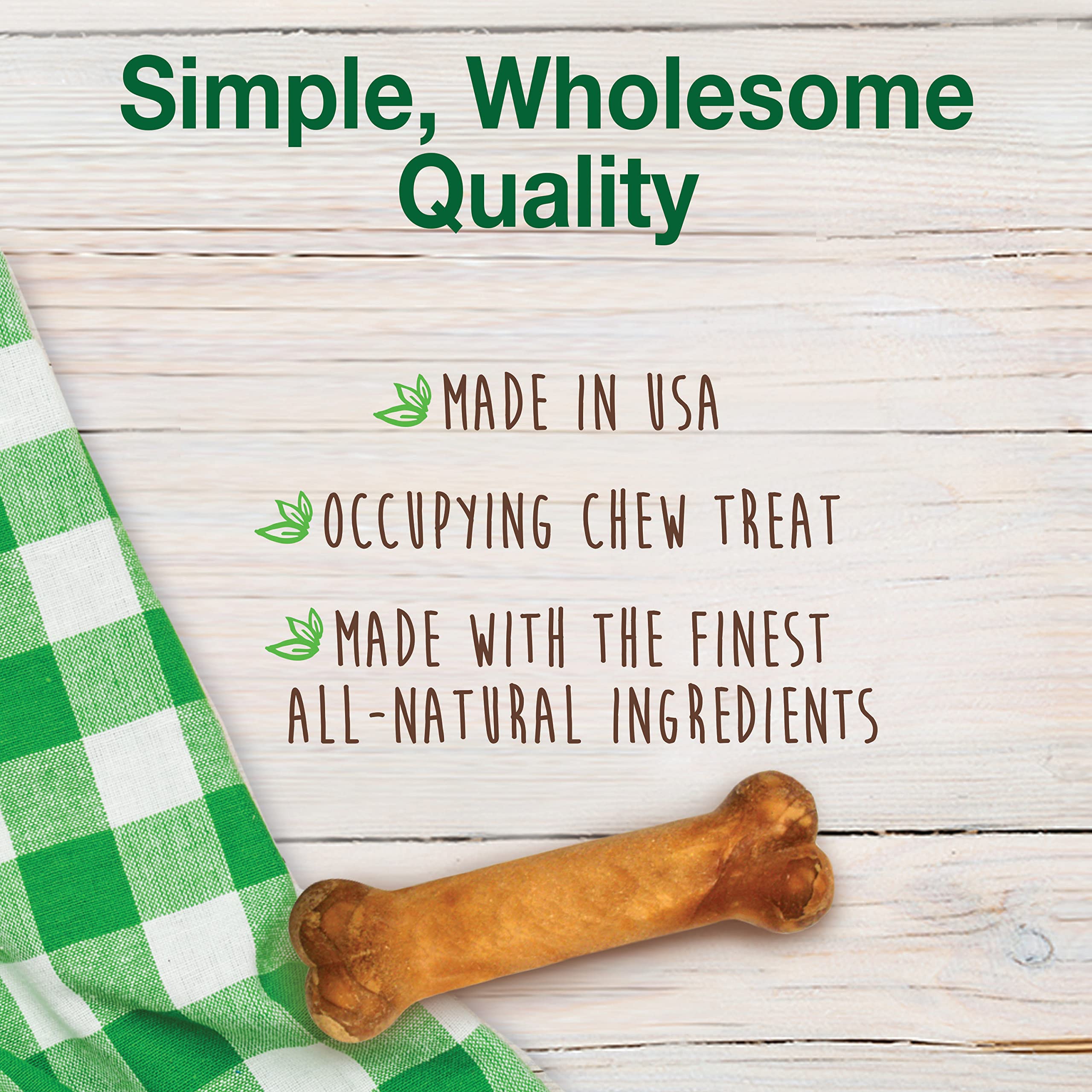 Nylabone Healthy Edibles Natural Puppy Chews Long Lasting Treats for Puppies, Roast Beef/Apple/Bacon Dog Treats, X-Small/Petite (3 Count)
