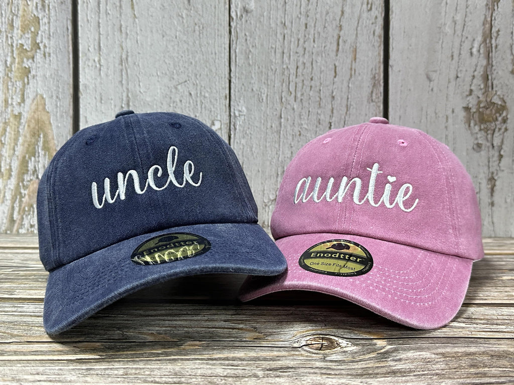 Embroidered Hats for Uncle Auntie Grandpa Grandma Mama Mini