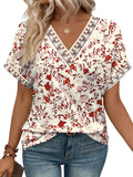 WIHOLL Womens Summer Tops Short Dolman Sleeve Shirts 2026 Fashion V Neck Outfits Clothes