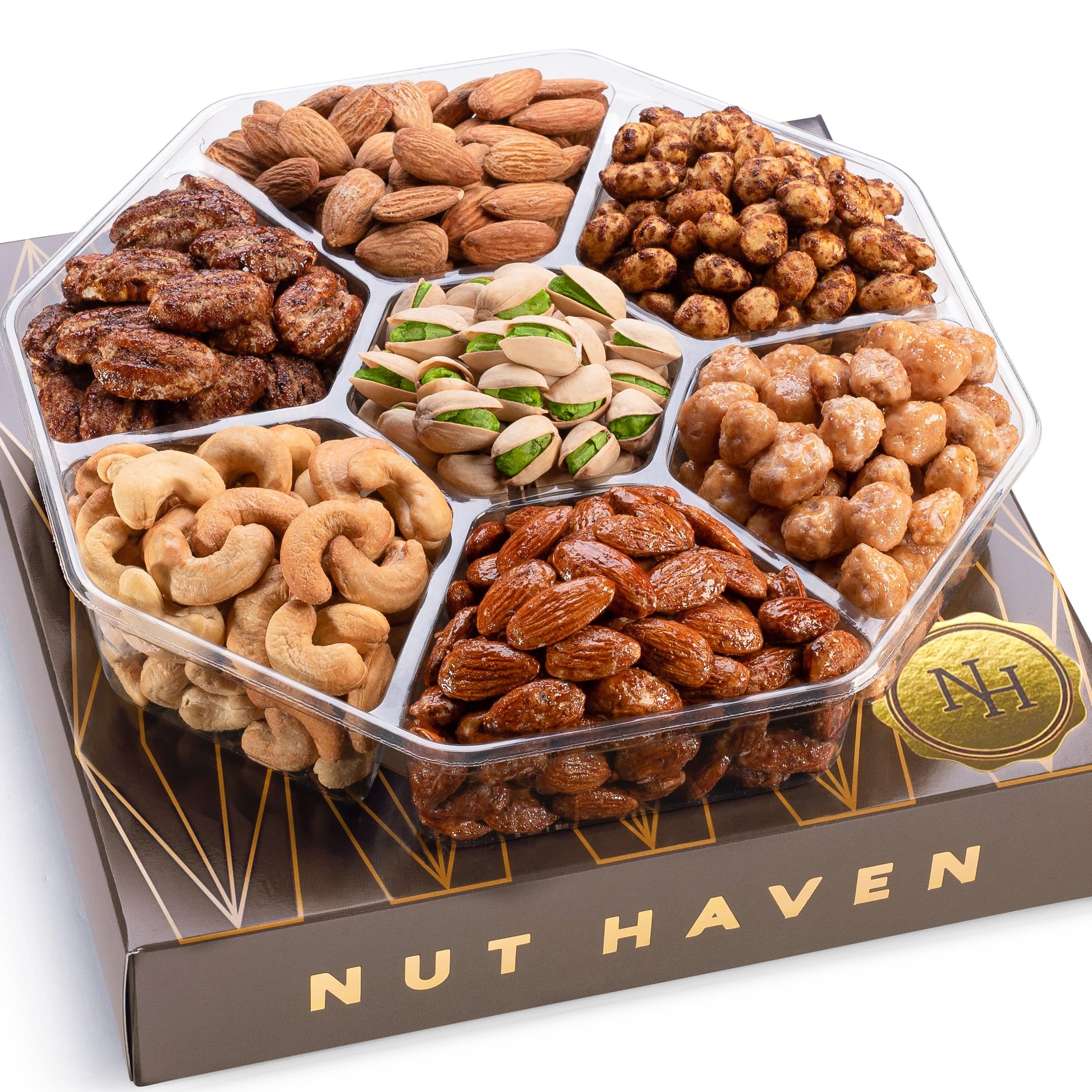 Fathers Day Nuts Gift Basket - Assortment of Sweet & Roasted Salted Gourmet Nuts - Food Gift Box for Dad, Him, Husband, Wife, Daughter, Christmas, Father's Day, Mother's Day, Sympathy, Family, Men & Women