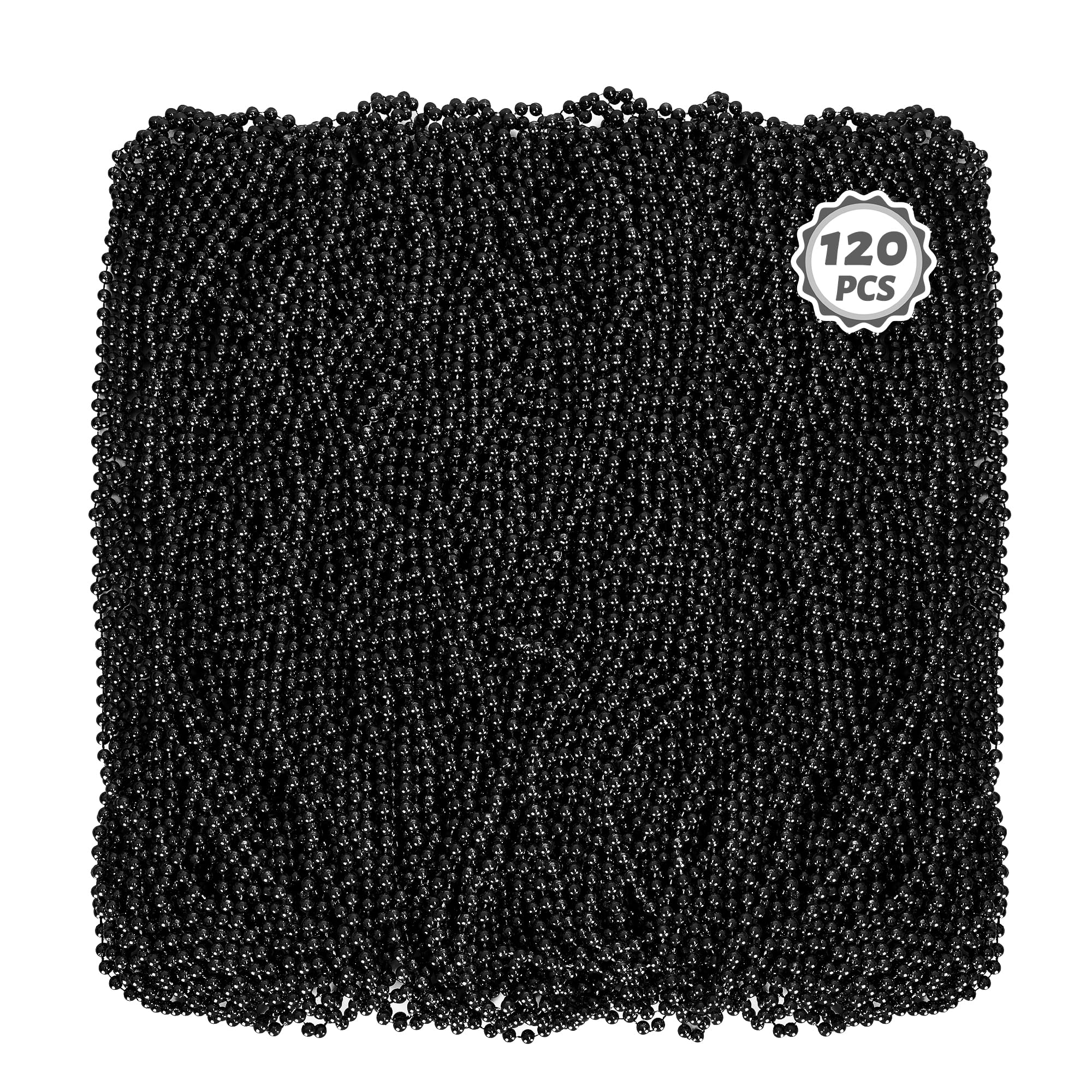 Huskein Mardi Gras Beads, 120 PCS Mardi Gras Accessories, 33 IN Green Bead Necklaces, St Patricks Day Parade Favors Bulk Party Beads Favors for Festival Carnival Decorations