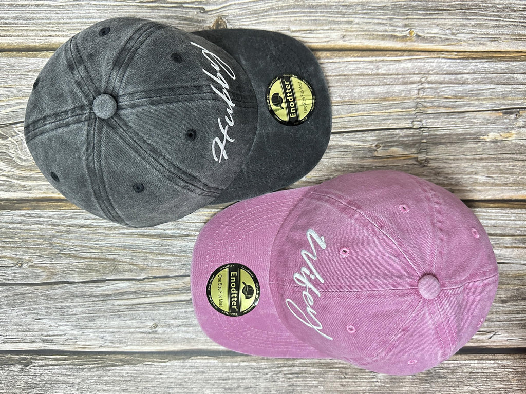 Embroidered Hats for Uncle Auntie Grandpa Grandma Mama Mini