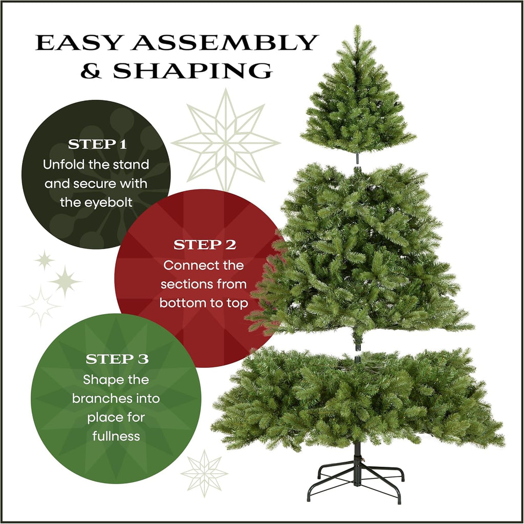 National Tree Company 7 ft Unlit Kingswood Fir Slim Artificial Christmas Tree, 892 Tips, Includes Stand, Green
