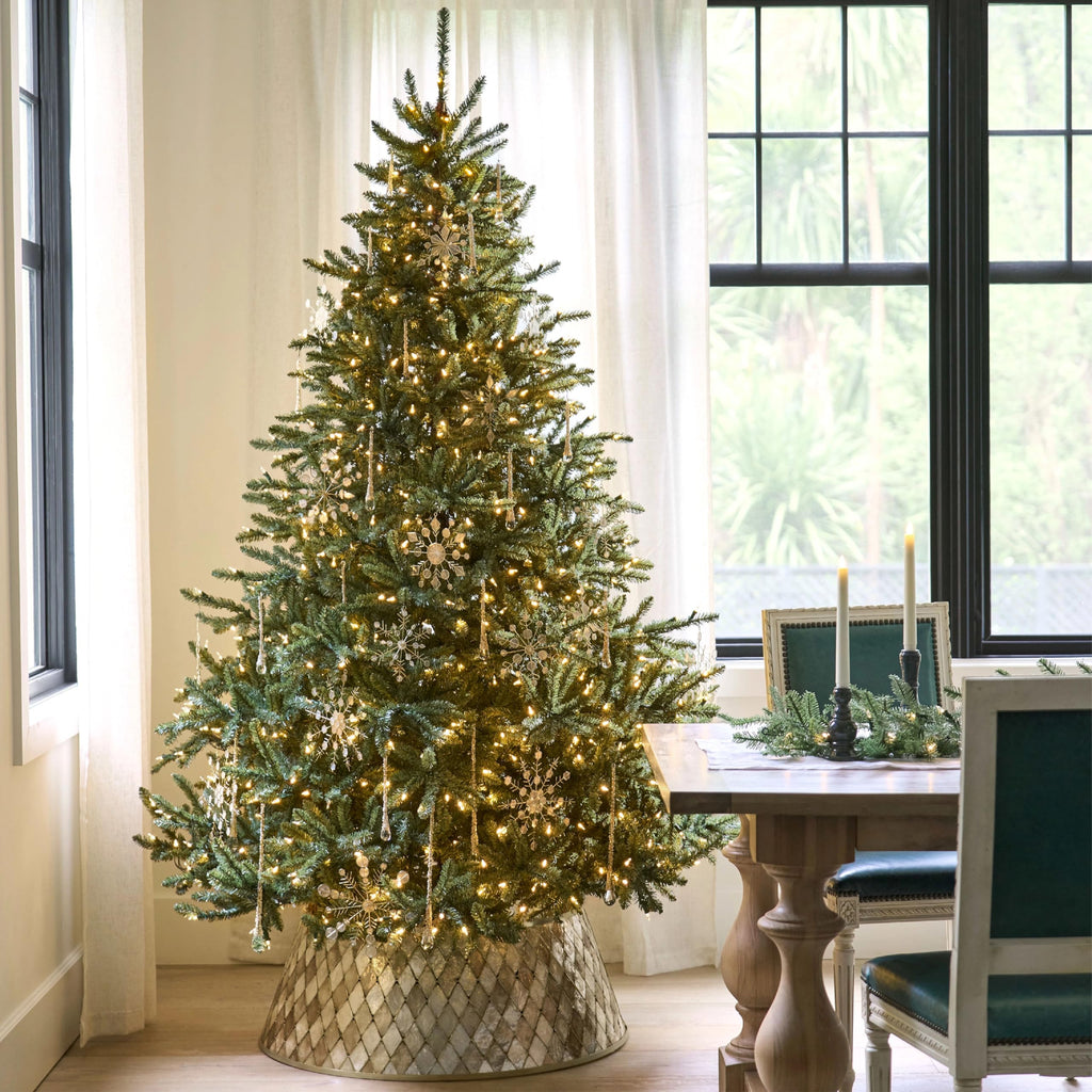 Balsam Hill 7.5ft Pre-Lit Classic Blue Spruce - Artificial Christmas Tree with 2,960+ Tips, 1,000 Clear LED Lights, Easy Plug Technology & Premium Stand for Indoor Holiday Decorating