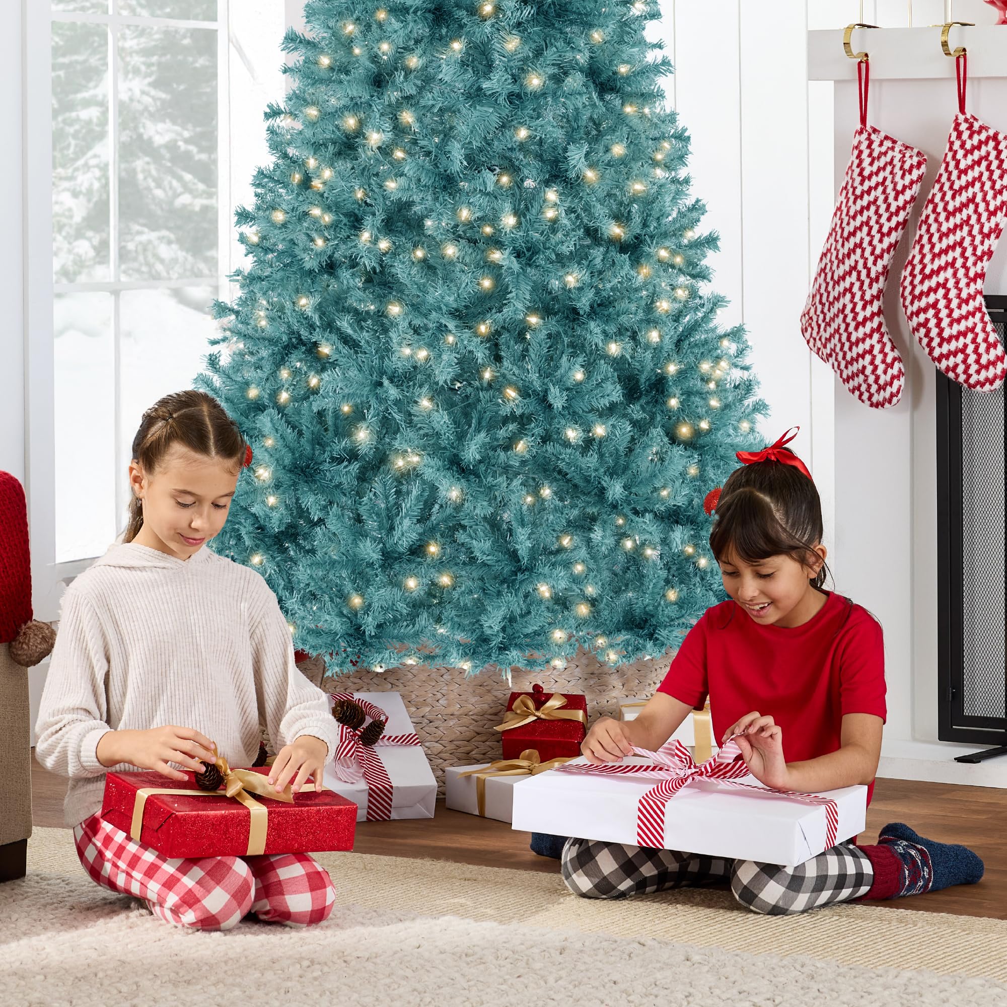 Best Choice Products White Christmas Tree 6ft Pre-Lit Artificial Pine Tree Premium Holiday Decoration w/Warm White Lights, Stand, Easy Assembly