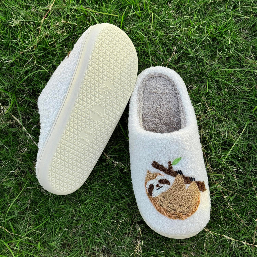 Cute Animal Slippers for Women Men Winter Fluffy Warm House Slippers Soft Plush Indoor outdoor Shoes