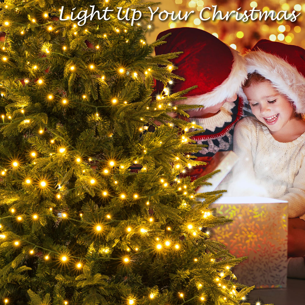 Sunnyglade 4ft Artificial Christmas Tree with 240 LED Lights (Not pre-lit), Xmas Tree Full Tree with 300 Branch Tips & 11 Modes Light, RGB & Warm White Light, Foldable Stand for Home, Party Decor