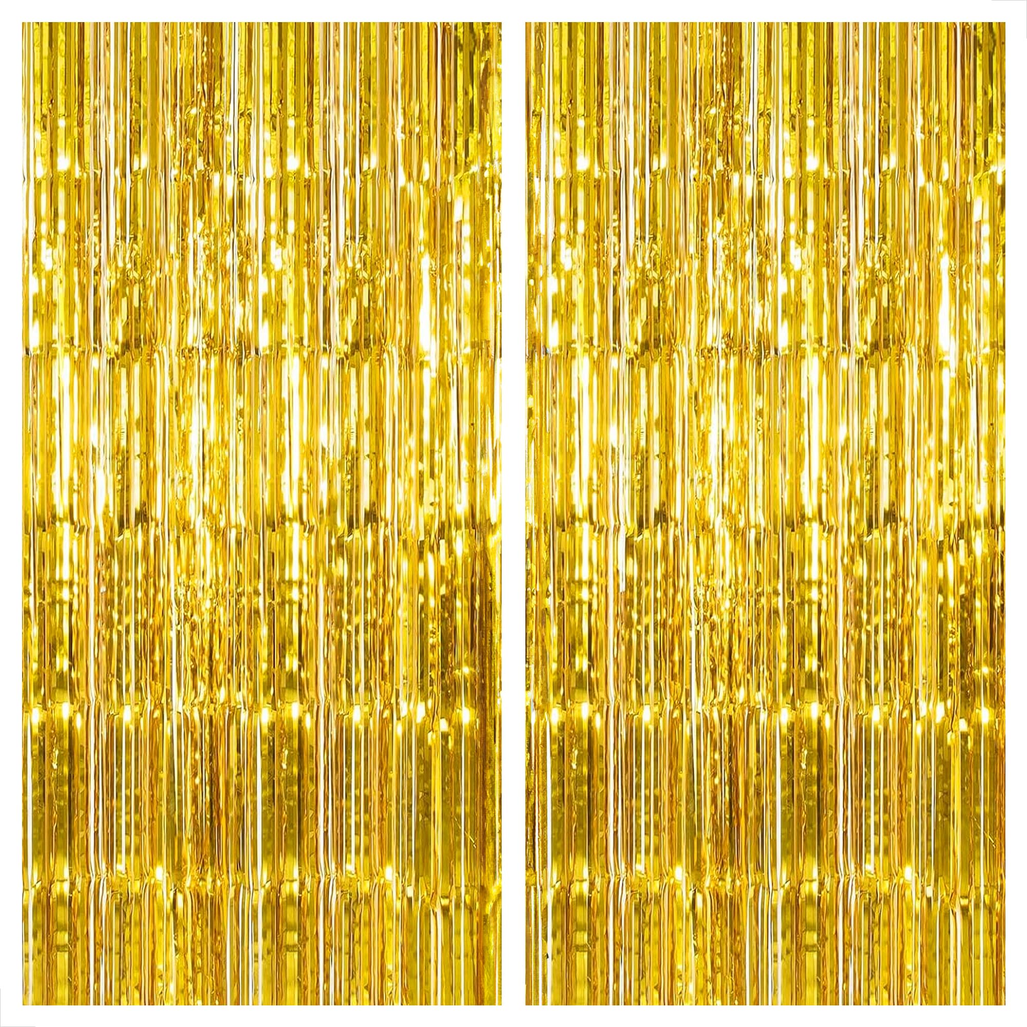 KatchOn, XtraLarge Gold Streamers Backdrop - 3.2x8 Feet, 2 Pcs | Gold Fringe Backdrop Curtain for Ramadan Decorations for Home, Casino, 50th Birthday Decoration | Graduation Decorations 2026