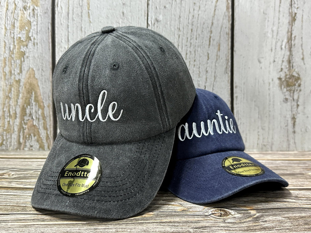 Embroidered Hats for Uncle Auntie Grandpa Grandma Mama Mini