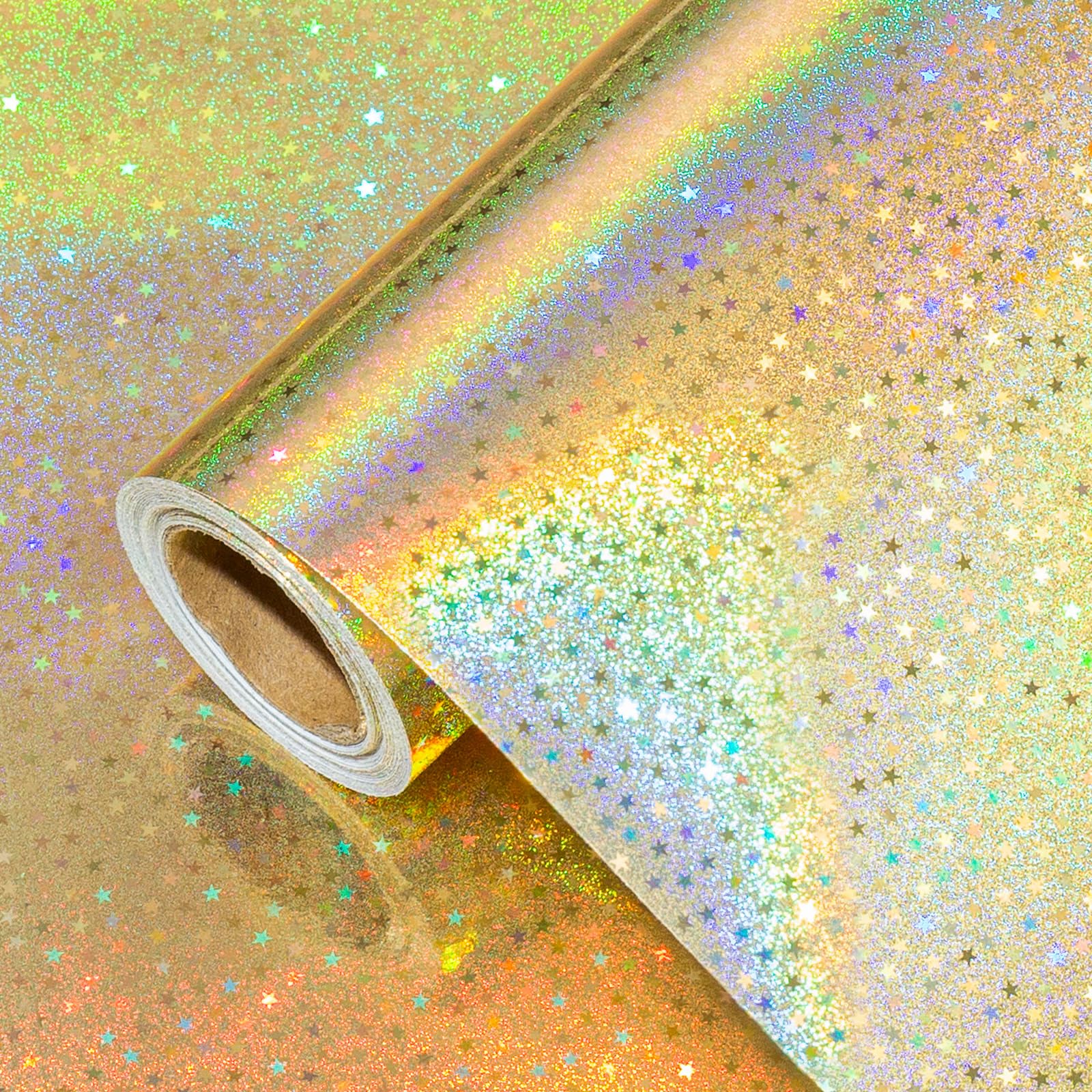 Burymento Black Wrapping Paper Roll, Metallic Holographic Stripe Gift Wrap for Birthday, Valentines, Mothers day, Graduation, Wedding, Fathers day, Baby Shower, Christmas (17 IN x 32.8 FT)