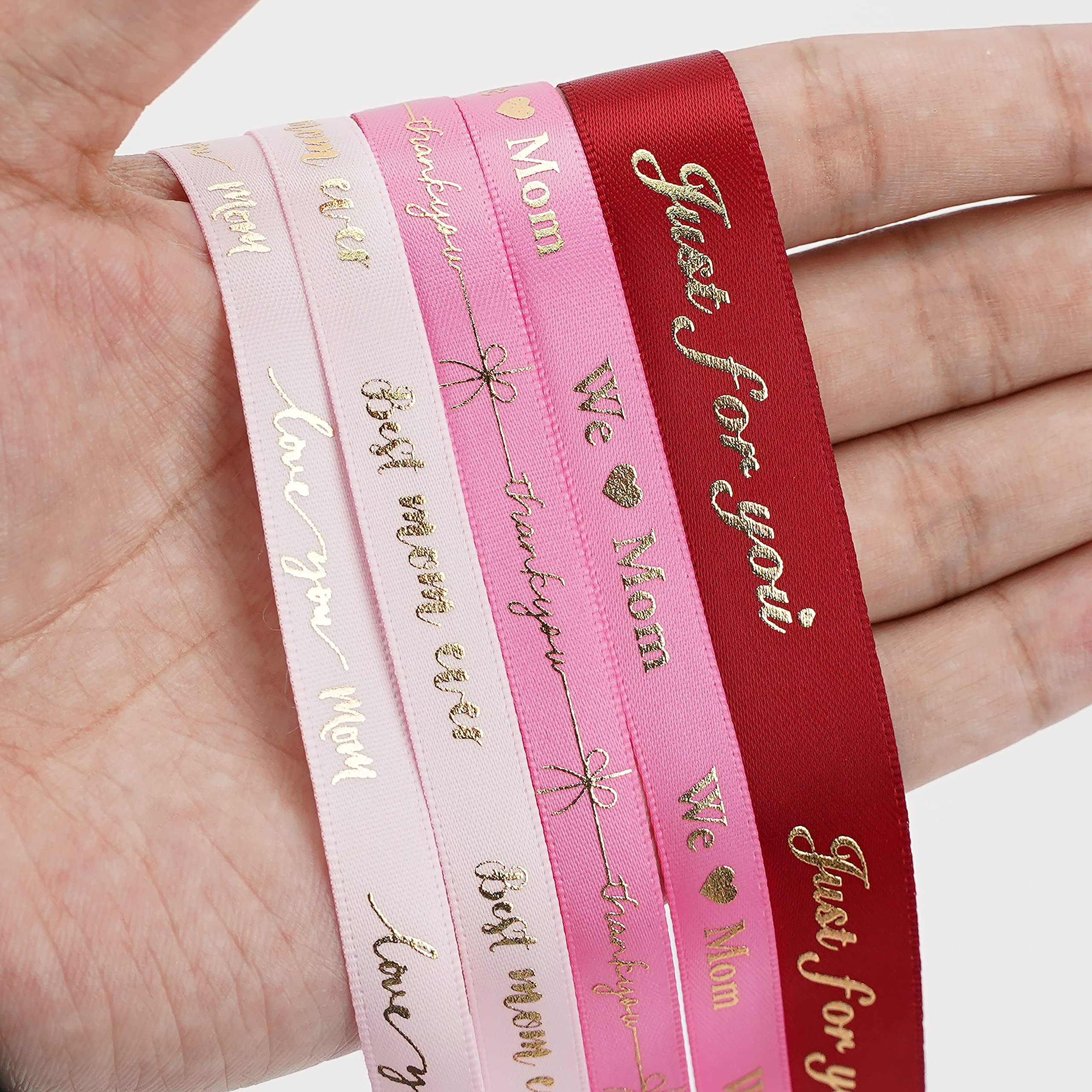 MEEDEE 3/8 Inch Satin Ribbon Set – 10 Rolls Rainbow Double Face Ribbon for Gift Wrapping, 5 Yards Each (Total 50 Yards), Decorative Ribbon for Presents & Party Favors