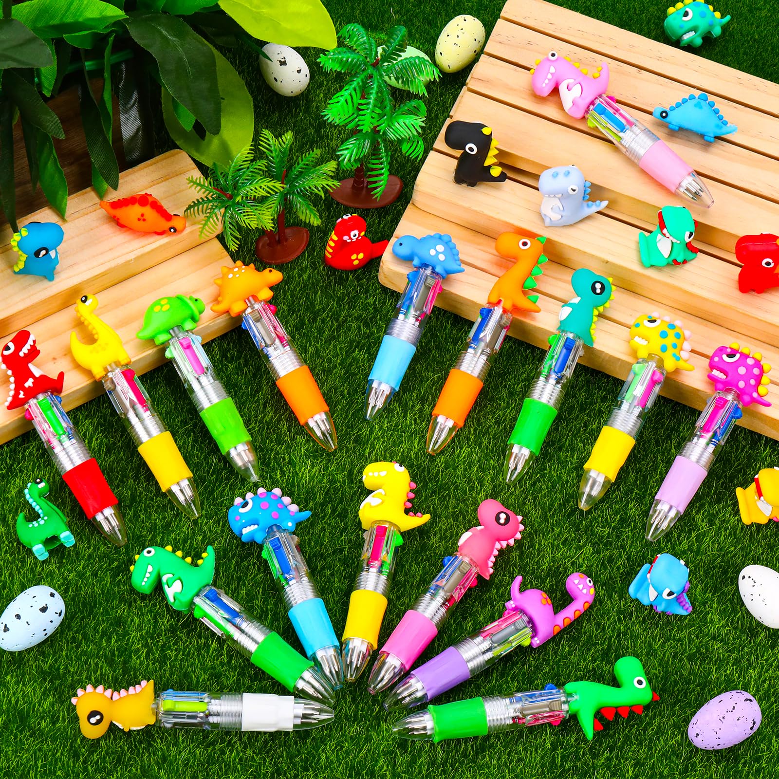 CZWZ 20Pcs Mini Multicolor Pens in One 4-in-1 Cute Pens Bulk for Kids, Fun Kawaii Ballpoint Pens for Birthdays and Children's Party Favors Gifts Teacher School Supplies