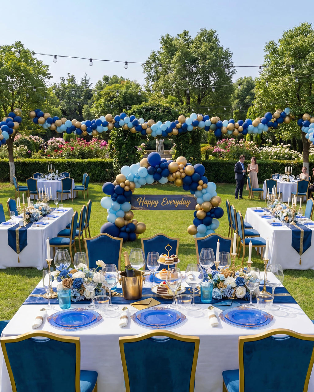 Nervure 175PCS Clear Blue Plastic Plates - Plastic Dinnerware Set Include 25Dinner Plates, 25Dessert Plates, 25Cups, 25Forks, 25Knives, 25Spoons, 25Napkins Perfect for Wedding & Party