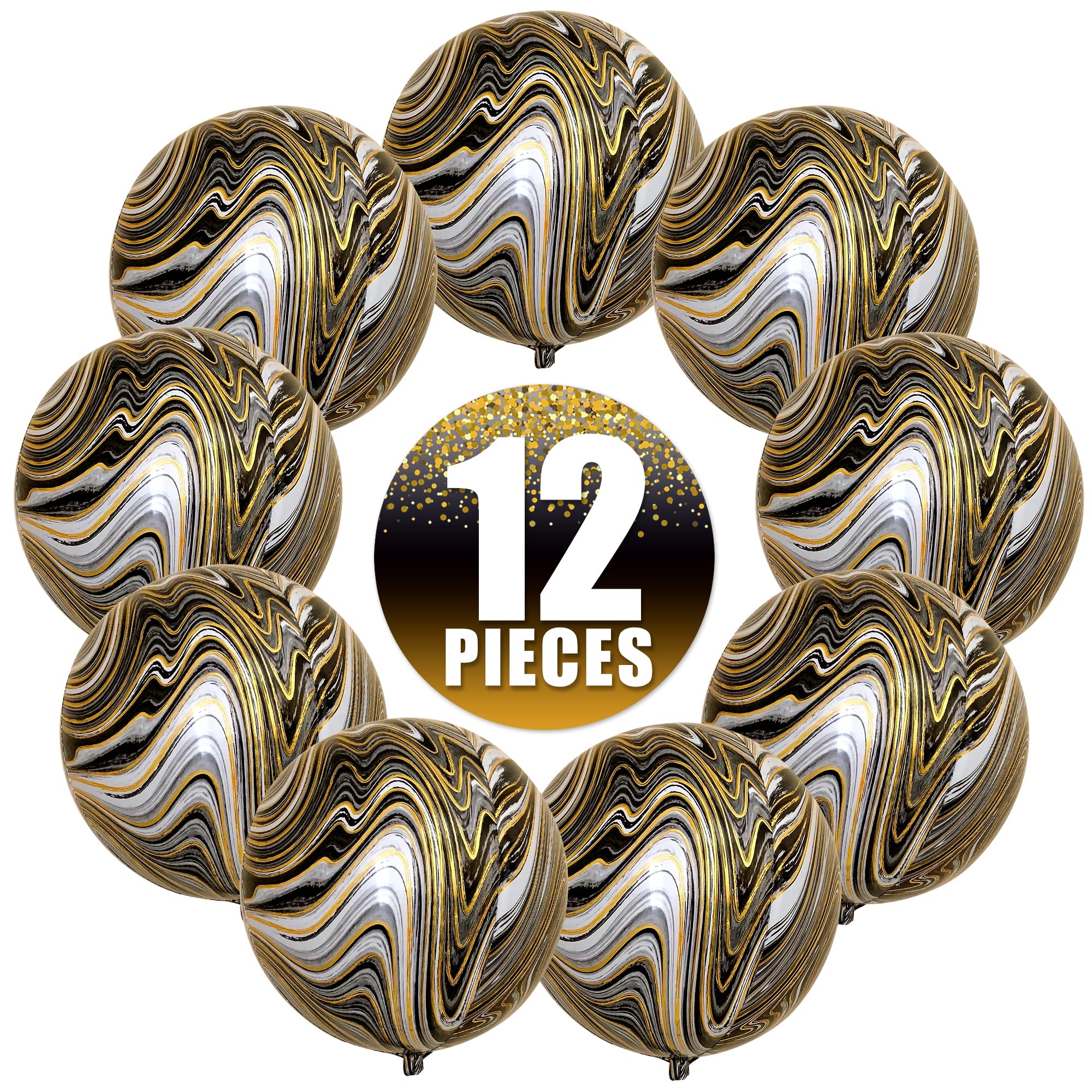 KatchOn, Large Gold Foil Balloons - 22 Inch, Pack of 12 | Gold Balloons for Graduation Decorations 2026 | Mylar Balloons for Anniversary, Wedding, Golden Birthday Party Decorations
