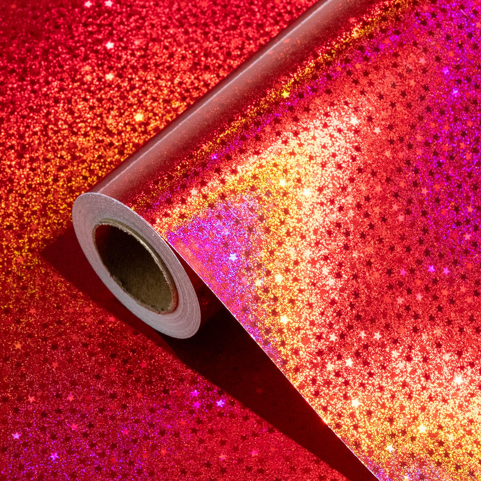 Burymento Black Wrapping Paper Roll, Metallic Holographic Stripe Gift Wrap for Birthday, Valentines, Mothers day, Graduation, Wedding, Fathers day, Baby Shower, Christmas (17 IN x 32.8 FT)