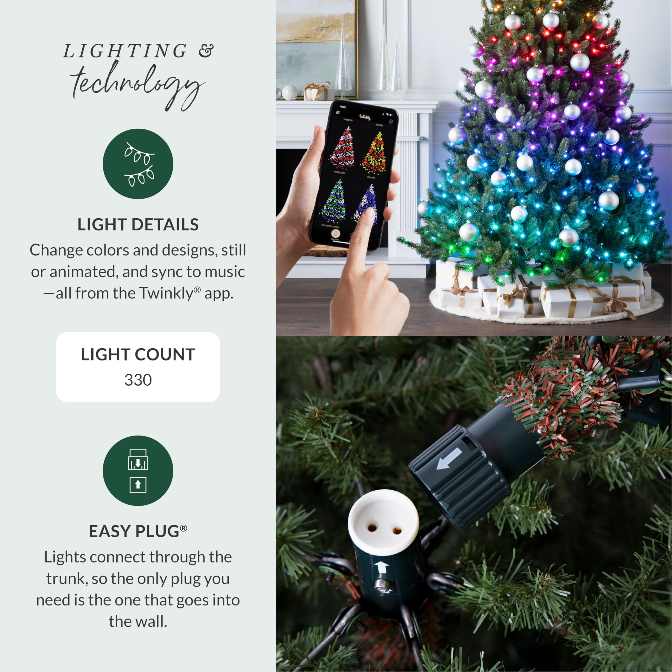 Balsam Hill 7.5ft Pre-Lit Classic Blue Spruce - Artificial Christmas Tree with 2,960+ Tips, 1,000 Clear LED Lights, Easy Plug Technology & Premium Stand for Indoor Holiday Decorating