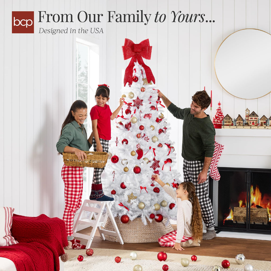 Best Choice Products Artificial Christmas Tree, 6ft Premium Unlit Hinged Design, Dense Branches Realistic Holiday Décor w/Easy Assembly, Base