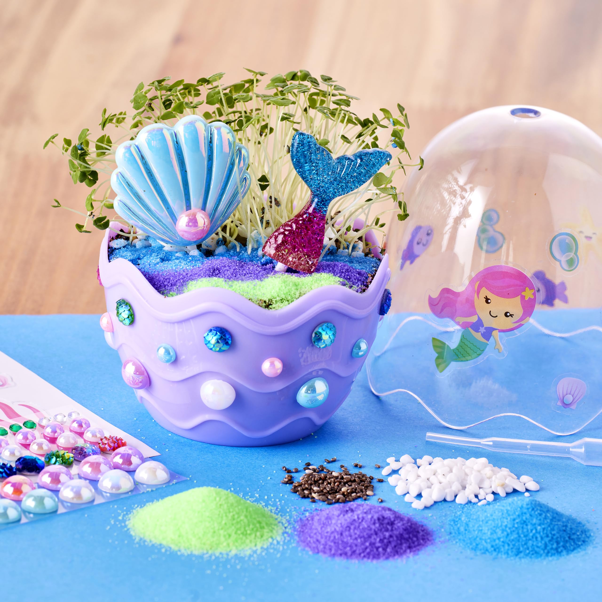 Creativity for Kids Mini Garden: Mermaid Terrarium Kit - Mermaid Gifts for Girls, Crafts and Toys, Stocking Stuffers for Kids (Ages 6+)