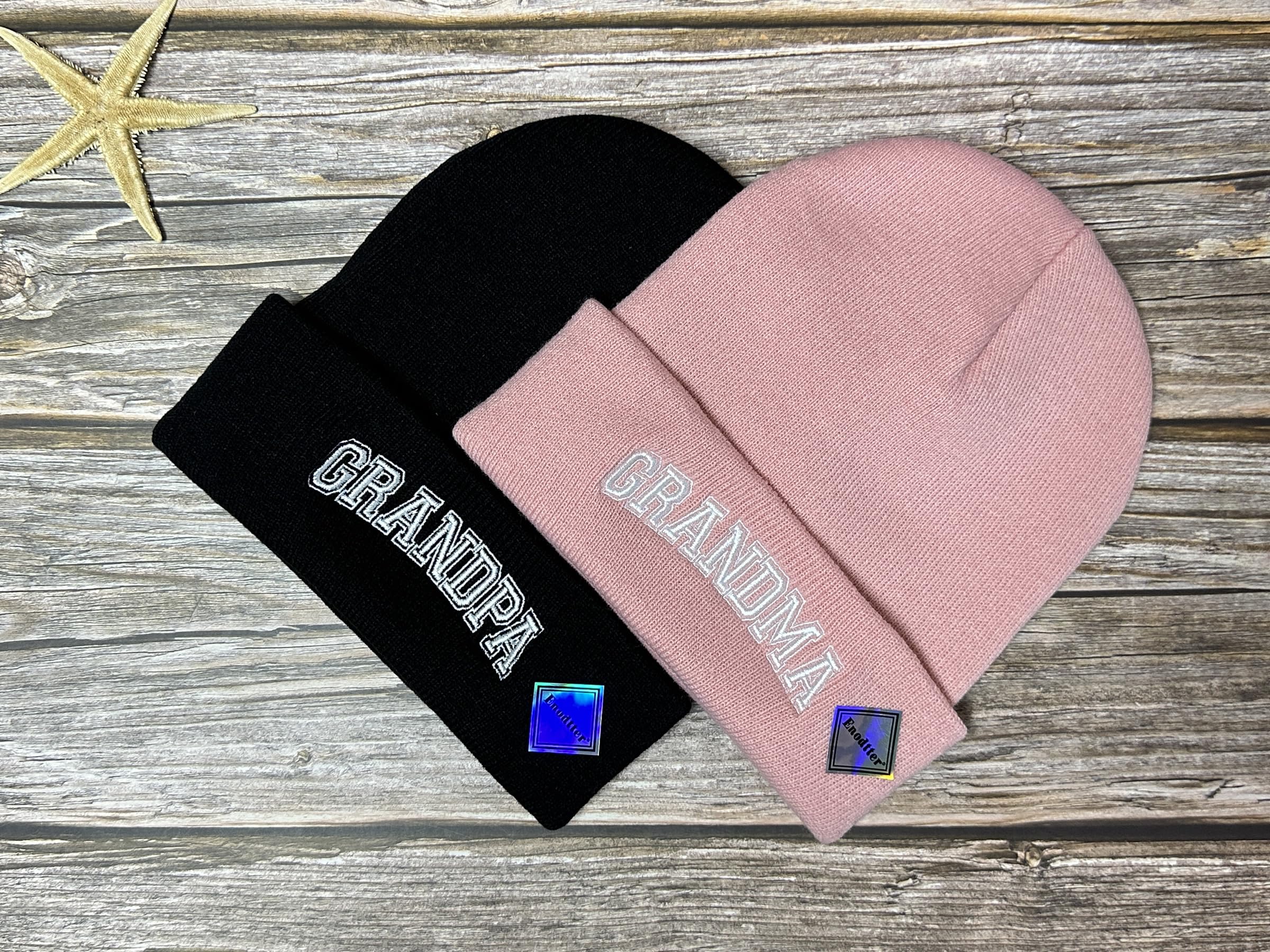 Mr Mrs Grandpa Grandma Dad Mom Hubby Wifey Beanie Hats