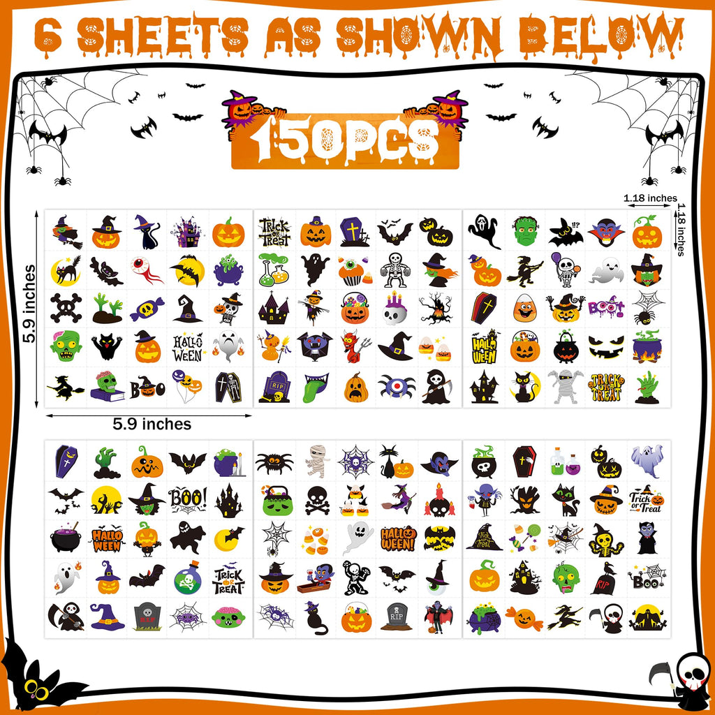 150 PCS Easter Tattoos, 6 Sheets Spring Basket Stuffers Fake Tattoos with Bunny Egg, Cute Individually Stickers for Easter Basket Filler Party Favors Accessories