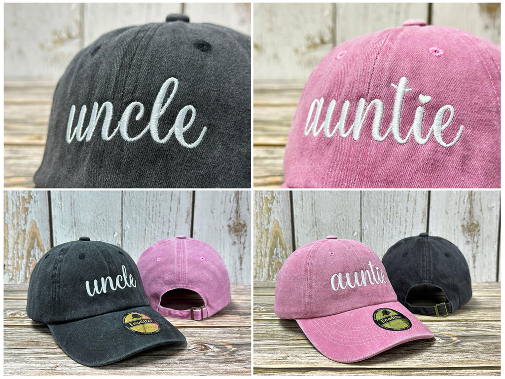 Embroidered Hats for Uncle Auntie Grandpa Grandma Mama Mini