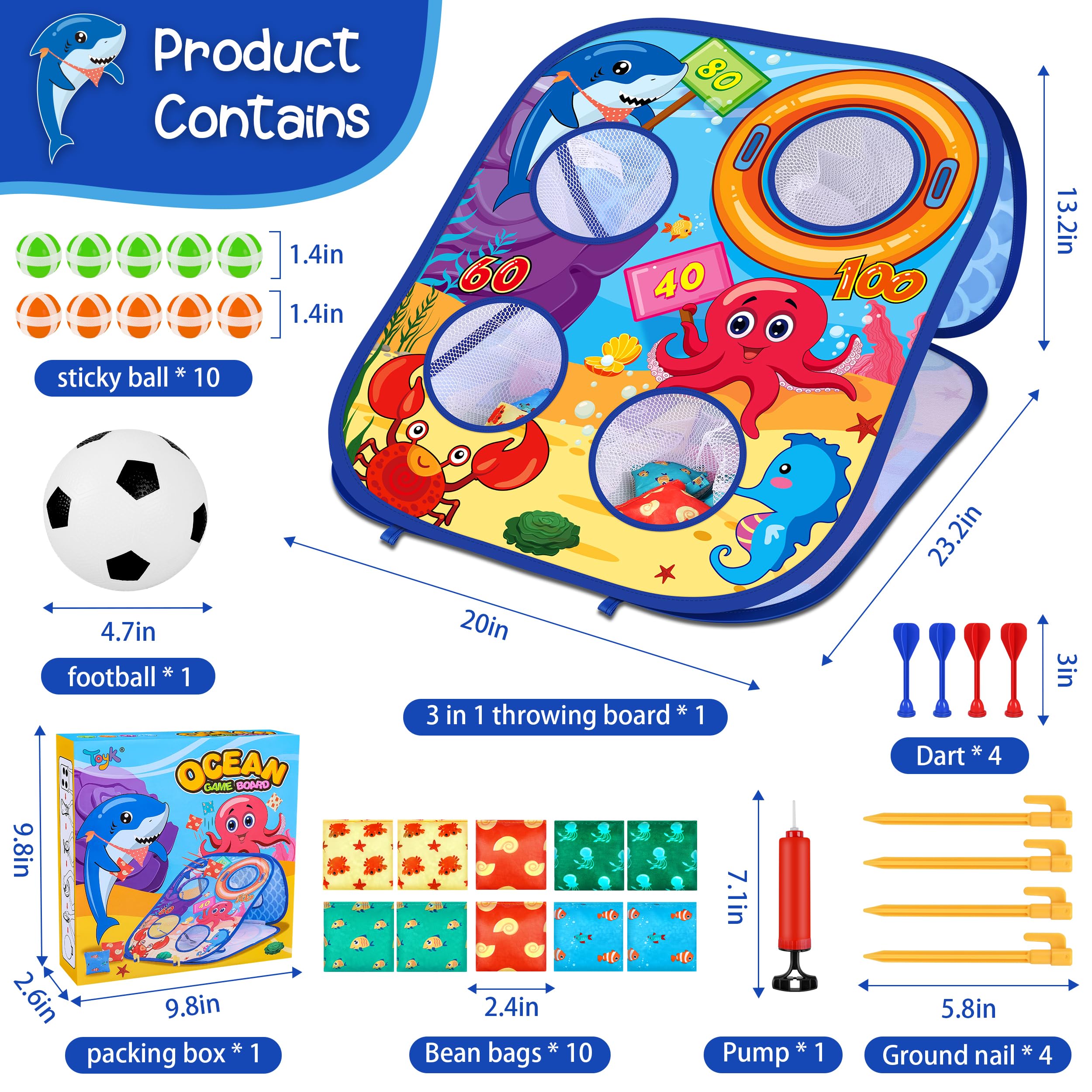 Animal Bean Bag Toss Game Toy Outdoor Toss Game, Family Party Party Supplies for Kids, Gift for Boys Birthday or Christmas for Toddlers Ages 3 4 5 6 Year Old