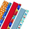 Hallmark Kids Birthday Wrapping Paper Mini Rolls, 3-Pack (Unicorns, Rainbows on Purple, Pink with White Polka Dots) for Birthday Parties, Easter, Baby Showers, Any Occasion - 60 Sq. Ft. Total