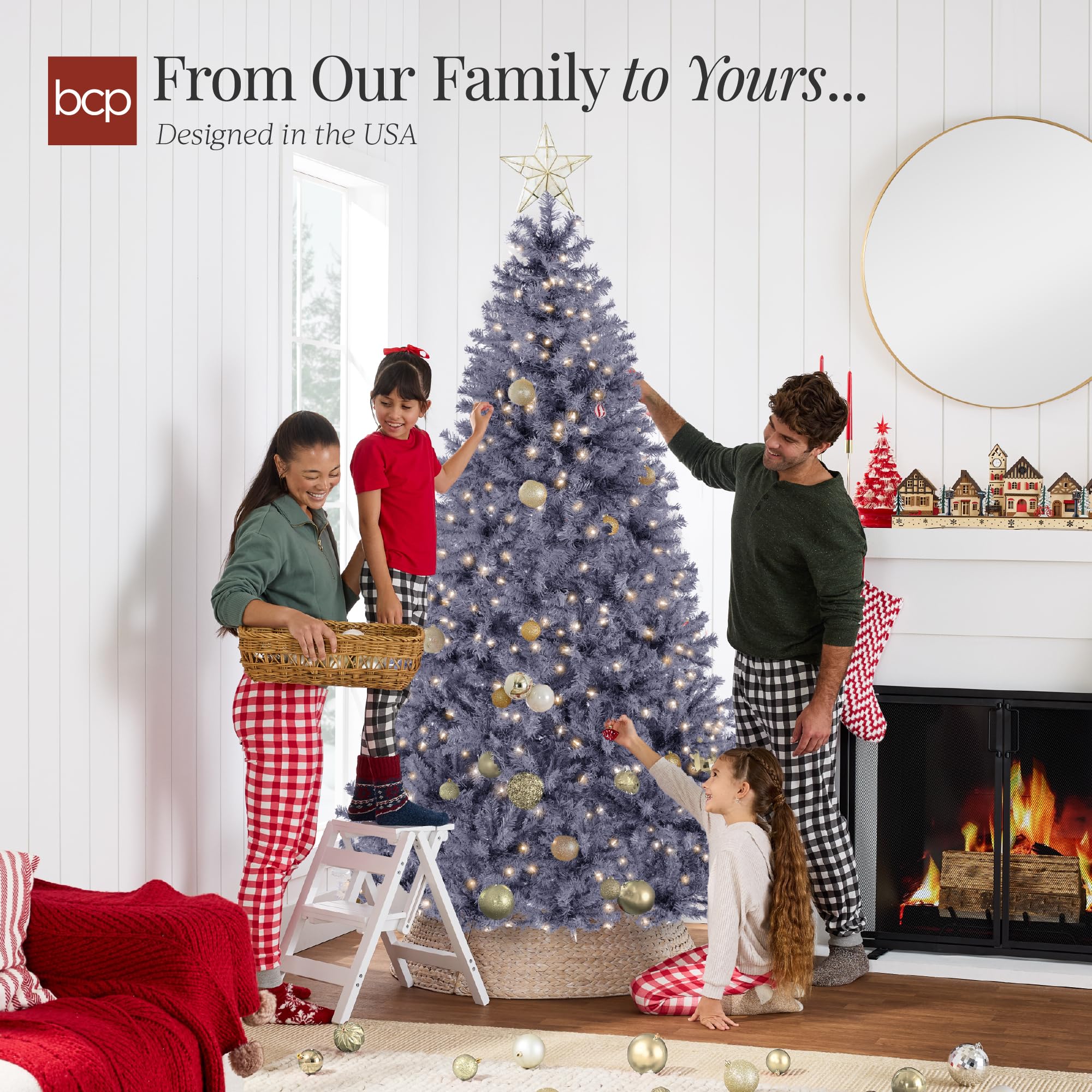 Best Choice Products White Christmas Tree 6ft Pre-Lit Artificial Pine Tree Premium Holiday Decoration w/Warm White Lights, Stand, Easy Assembly