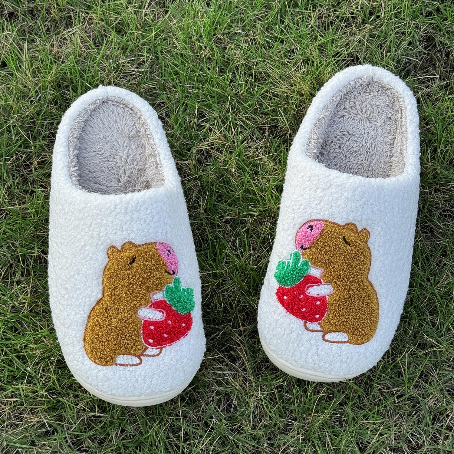 Cute Animal Slippers for Women Men Winter Fluffy Warm House Slippers Soft Plush Indoor outdoor Shoes